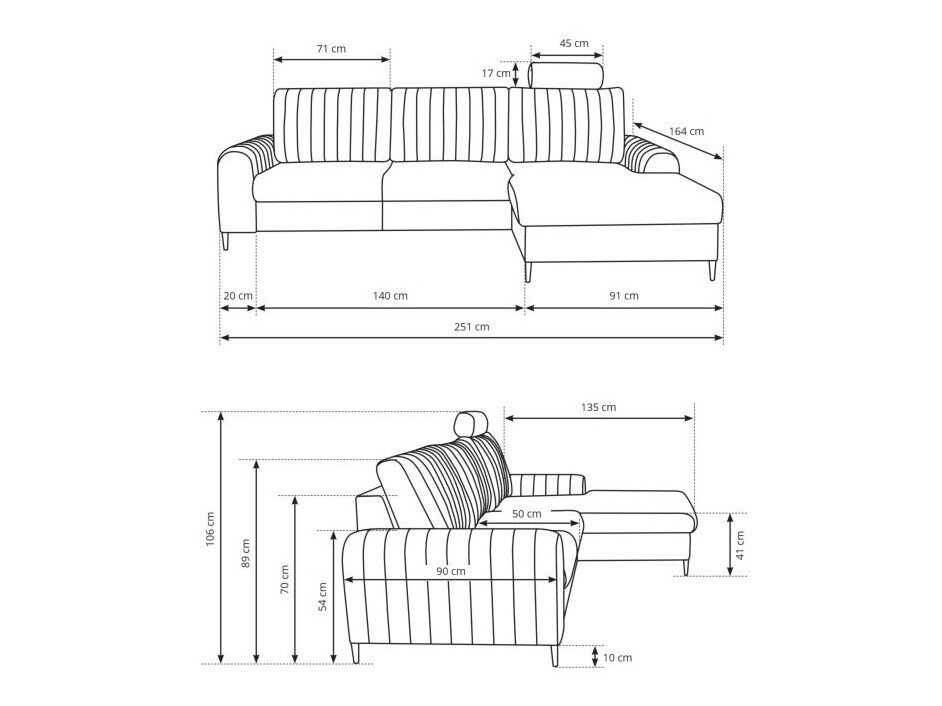 Hjørnesofa Kingston 165 (Velluto 16)