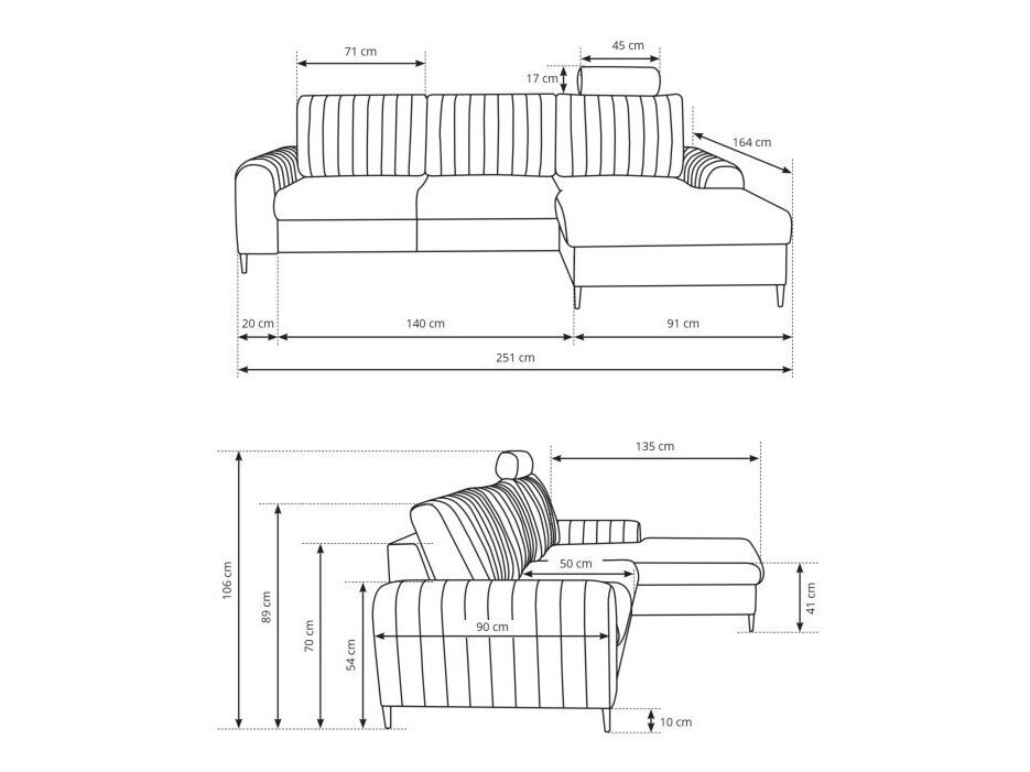 Hjørnesofa Kingston 165 (Velluto 33)