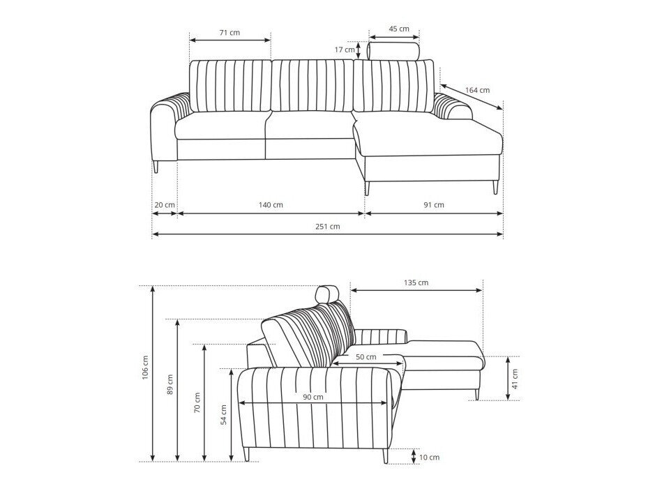 Hjørnesofa Kingston 165 (Velluto 8)