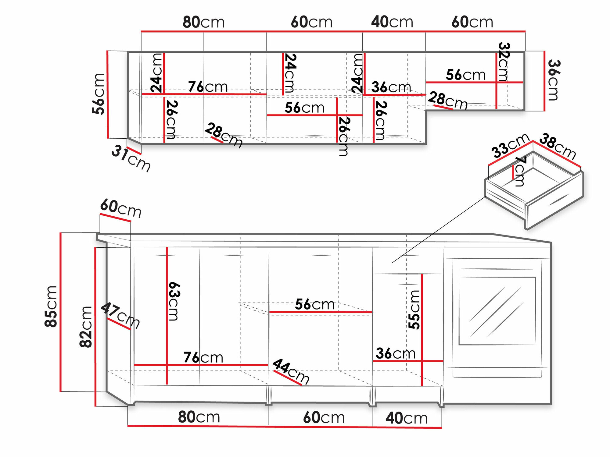 Køkkensæt Trenton 105 (Sonoma eg + Beige)
