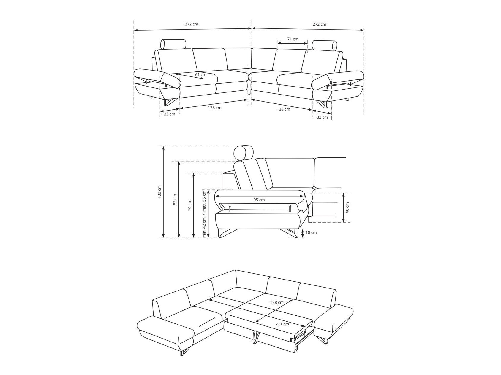 Hjørnesofa Kingston 168 (Avra 14)