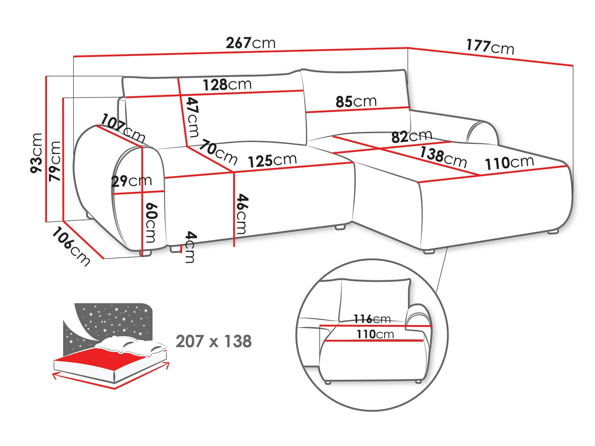 Hjørnesofa TrendyNest 103 (Tilia 03)