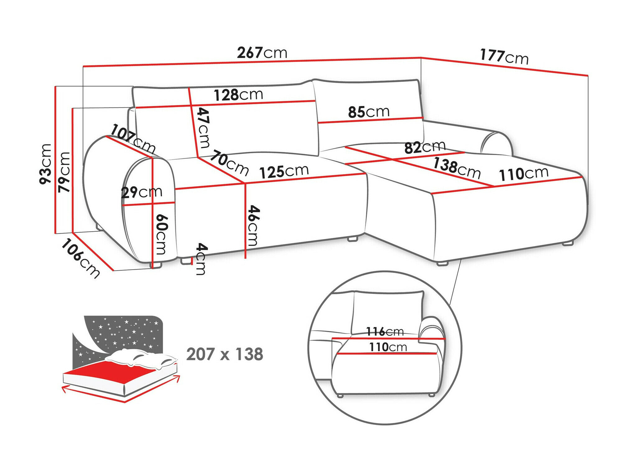 Hjørnesofa TrendyNest 103 (Tilia 17)