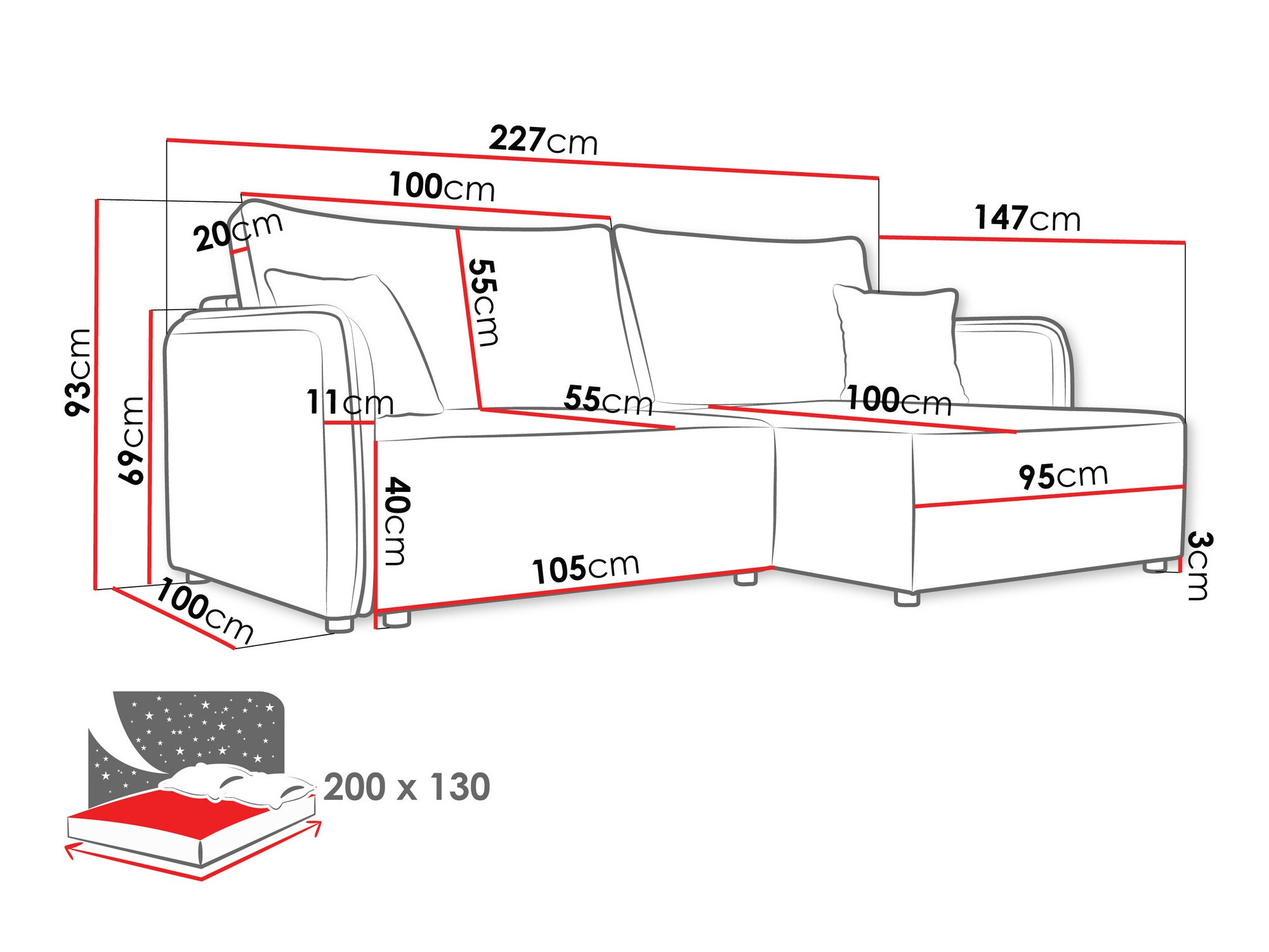 Hjørnesofa TrendyNest Turtura (Velo 621)