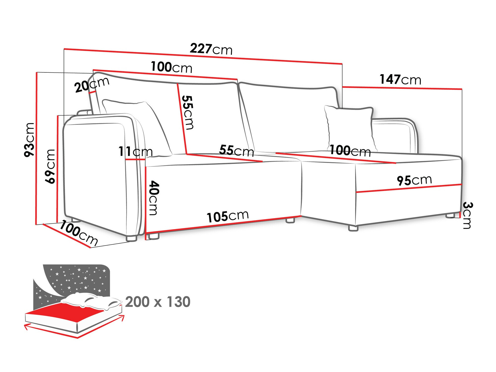 Hjørnesofa TrendyNest Turtura (Velo 635)