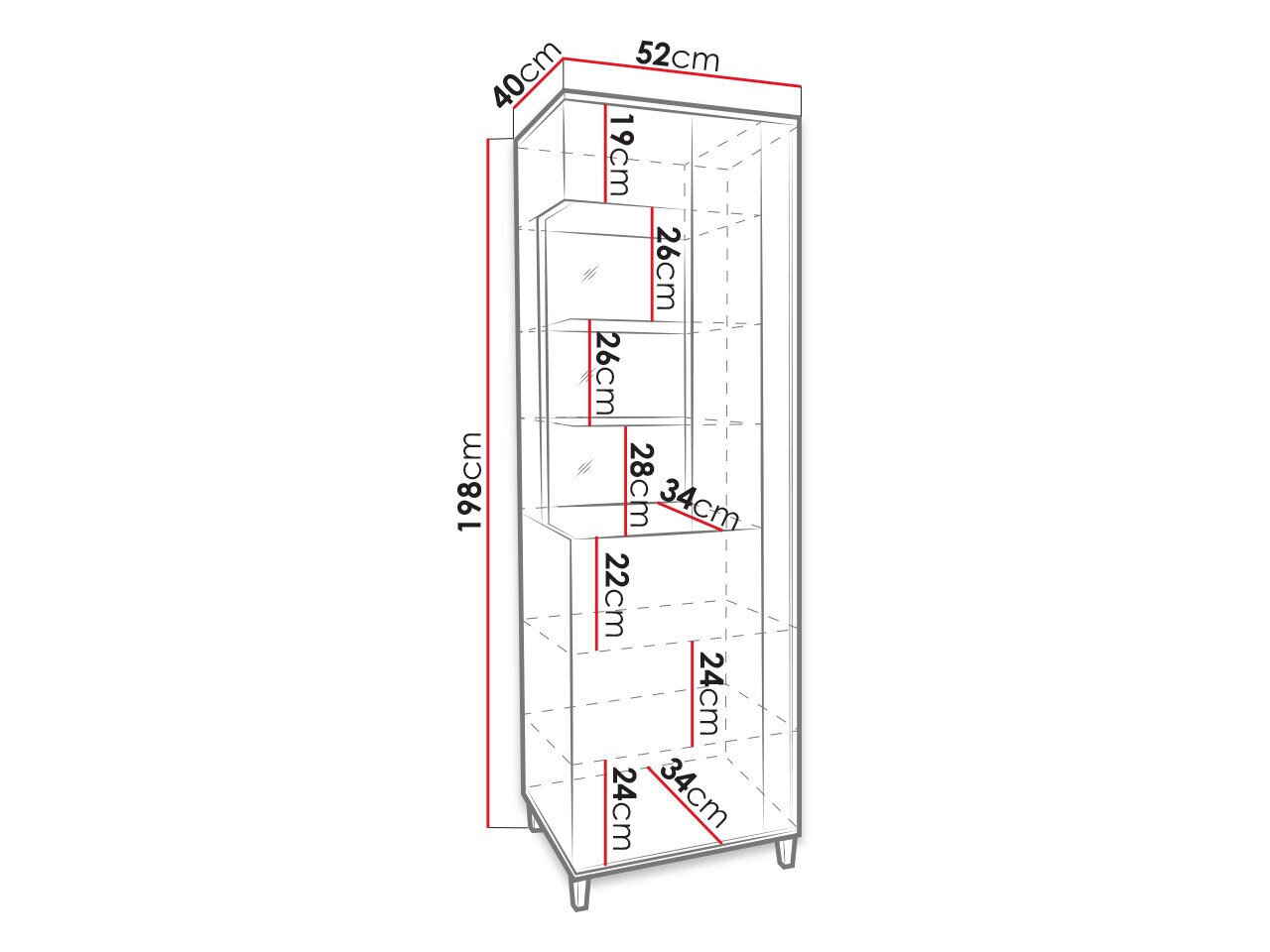 Reol Livseri 108 (Hvid + Glansfuld hvid)