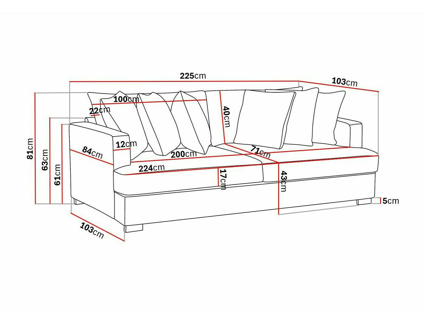 Sofa Tivsoe 100 (Trenza 01)