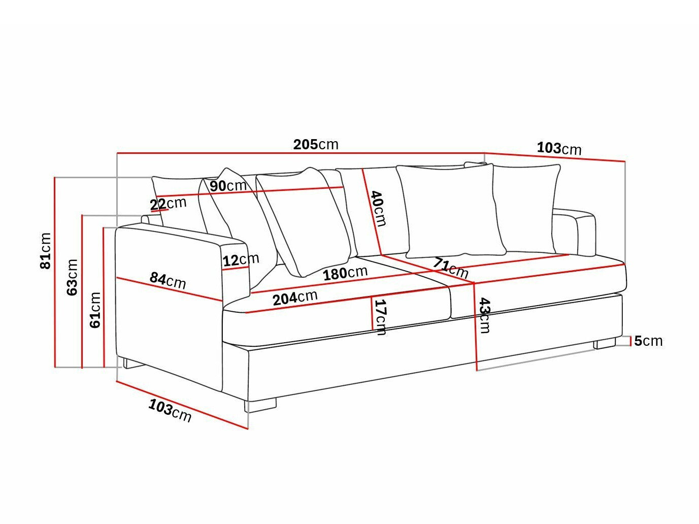 Sofa Tivsoe 103 (Storm 02)