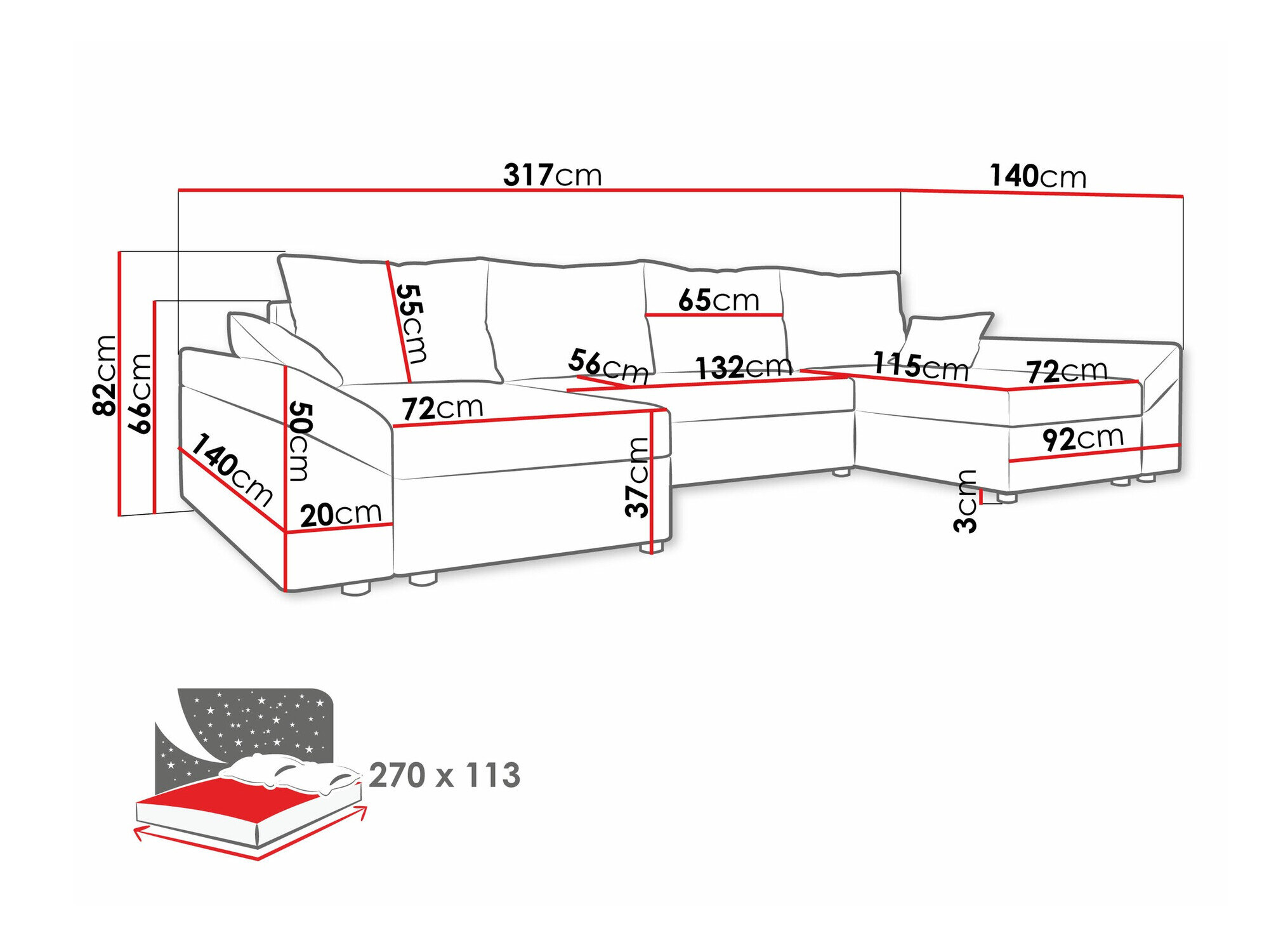 Hjørnesofa Memphis 105 (Alova 07 + Alova 68)