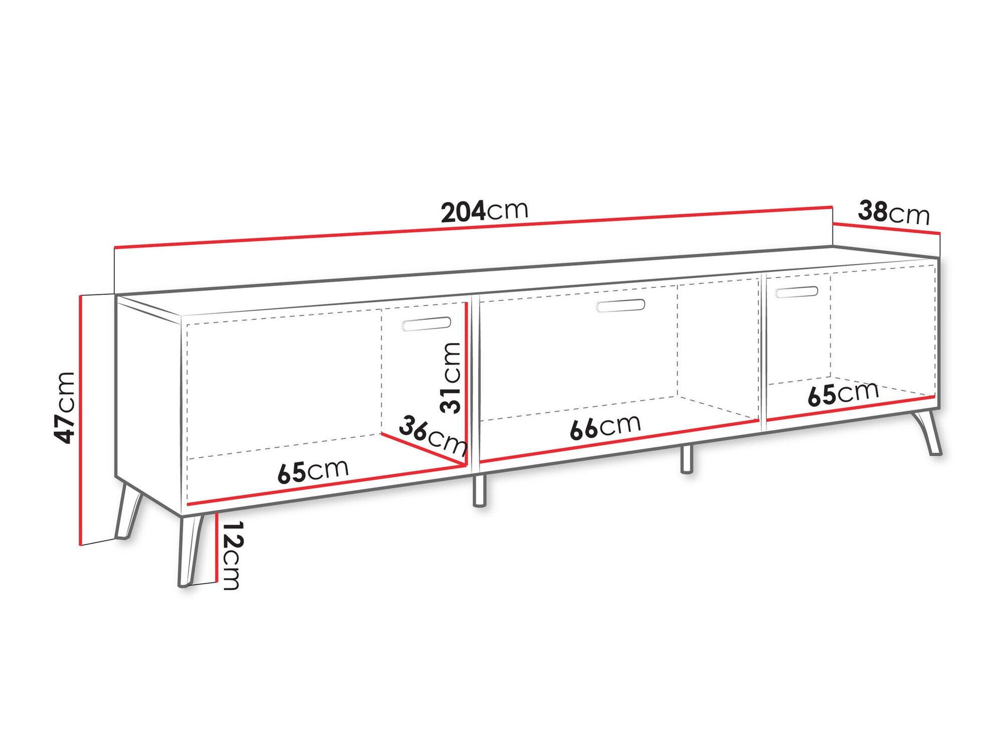 TV-bord Comfivo Teslomo 110 (Hvid + Glansfuld hvid)