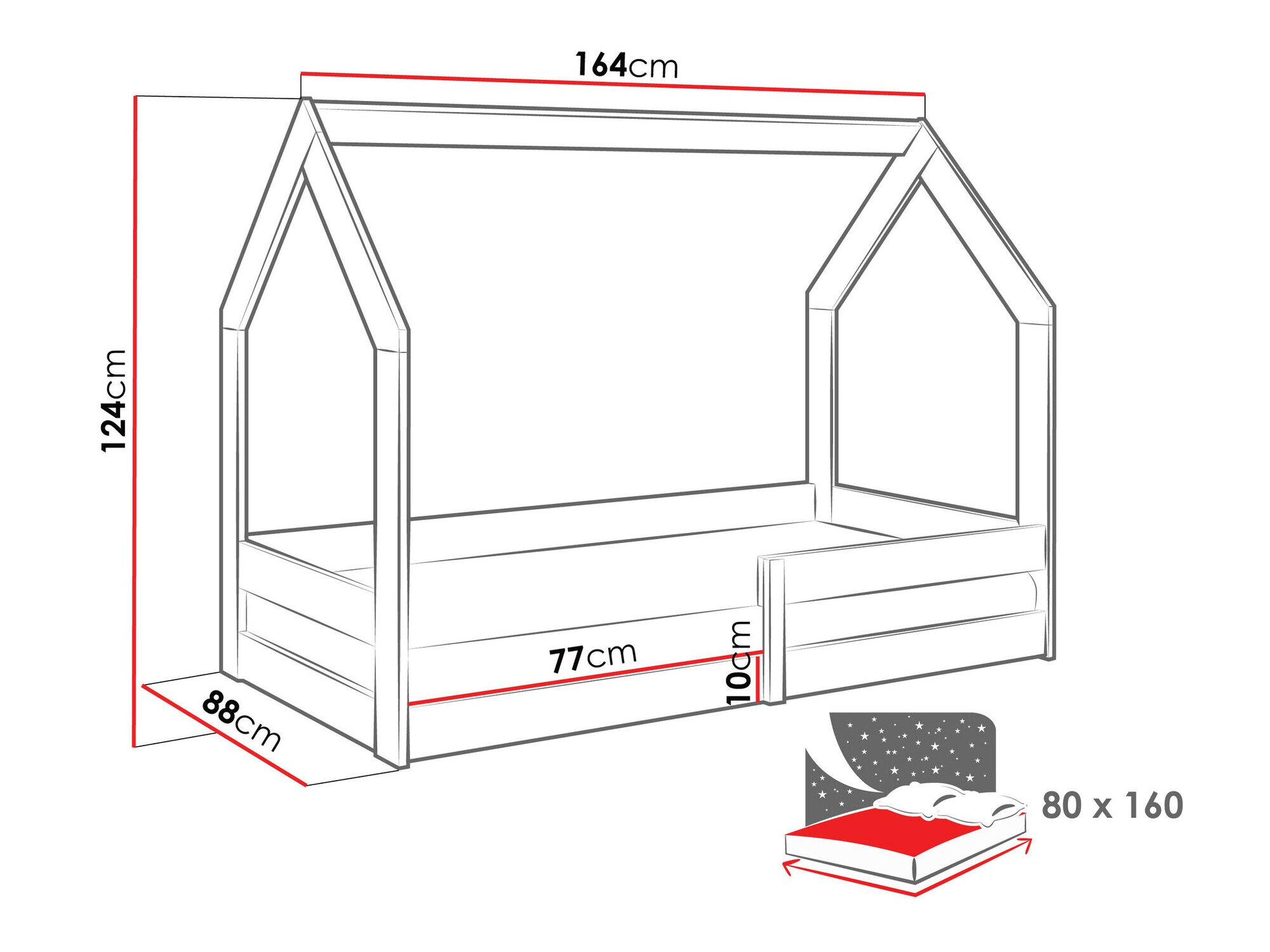 Seng Edmond 123 (Hvid)