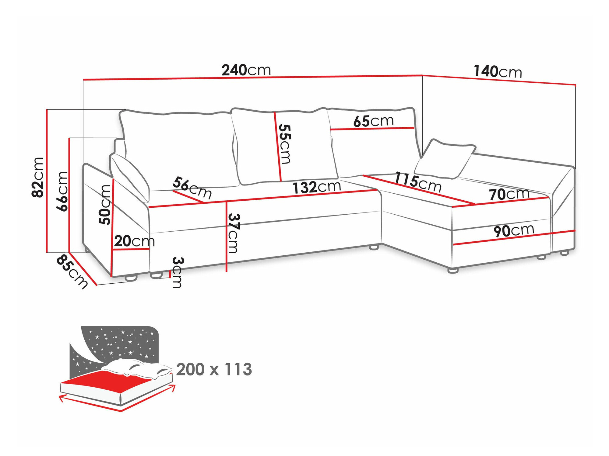 Hjørnesofa Memphis 130 (Muna 14 + Muna 10)