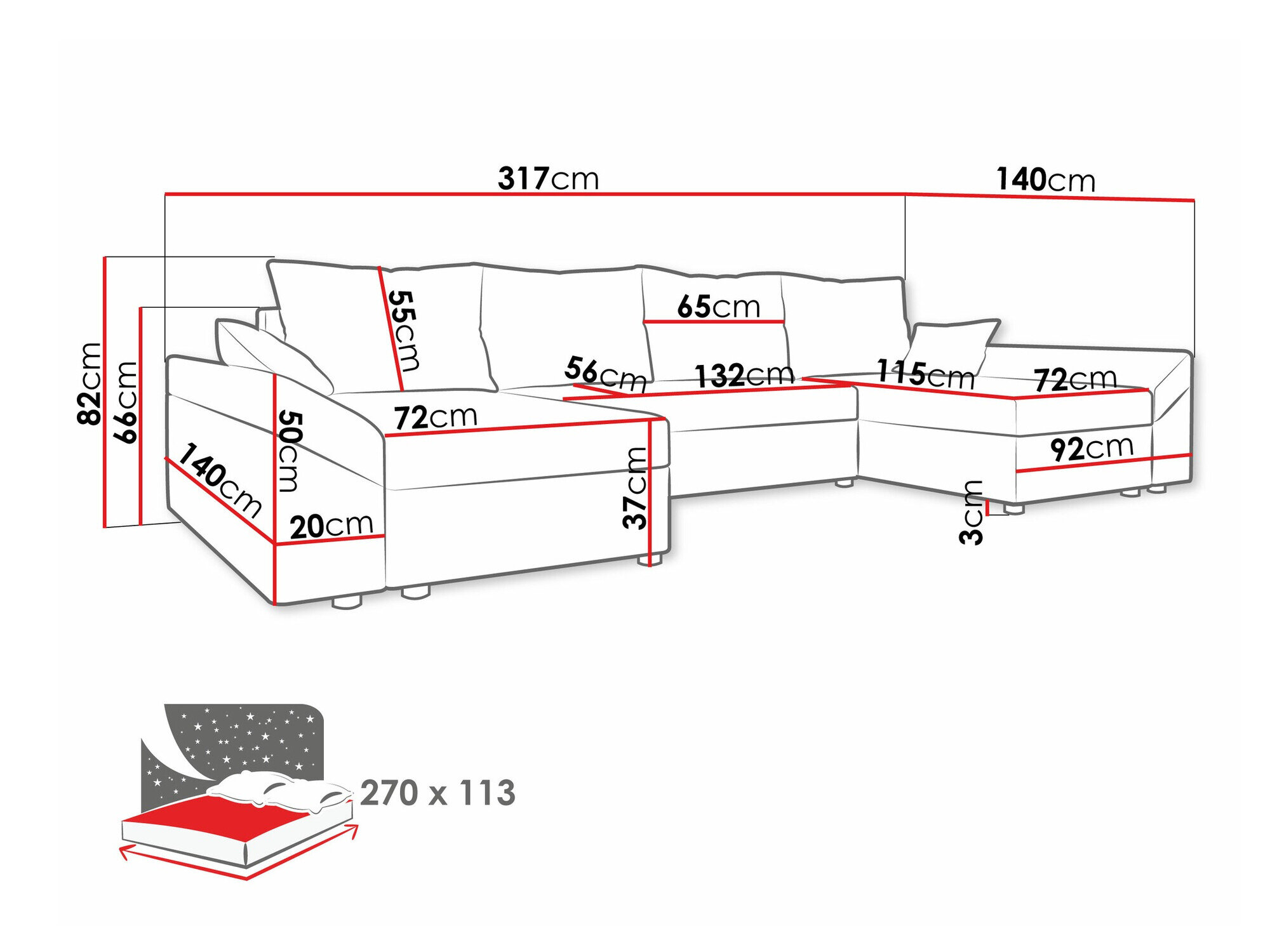 Hjørnesofa Memphis 131 (Kronos 19)