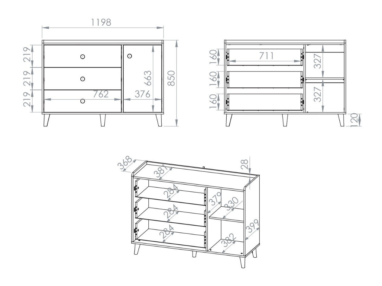 Kommode Tortoli 104 (Lyserød)