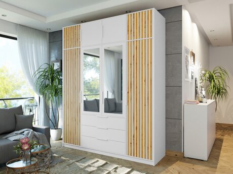 Garderobeskab Enolevo 108 (Hvid + Wotan eg)