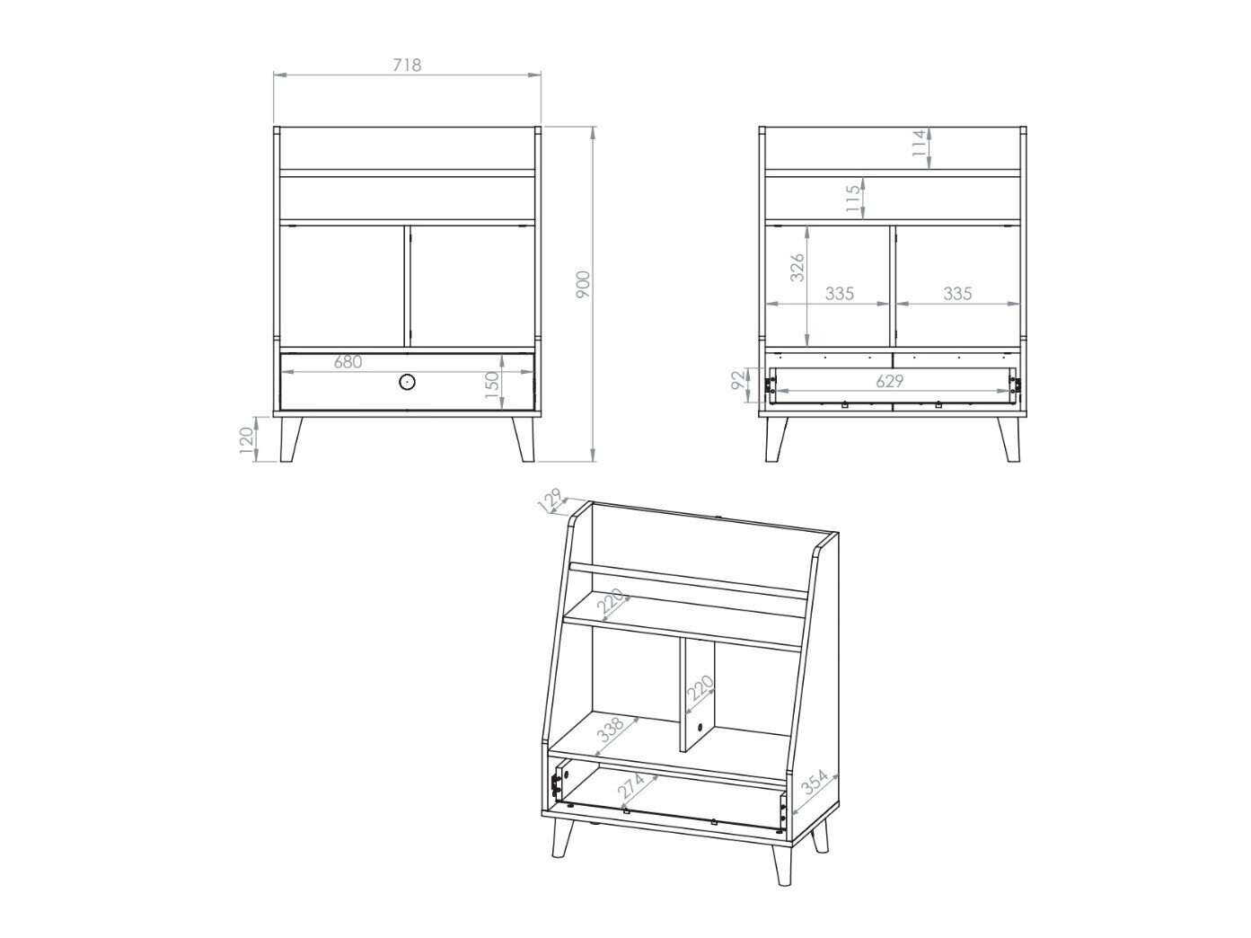 Reol Tortoli 107 (Lyserød)