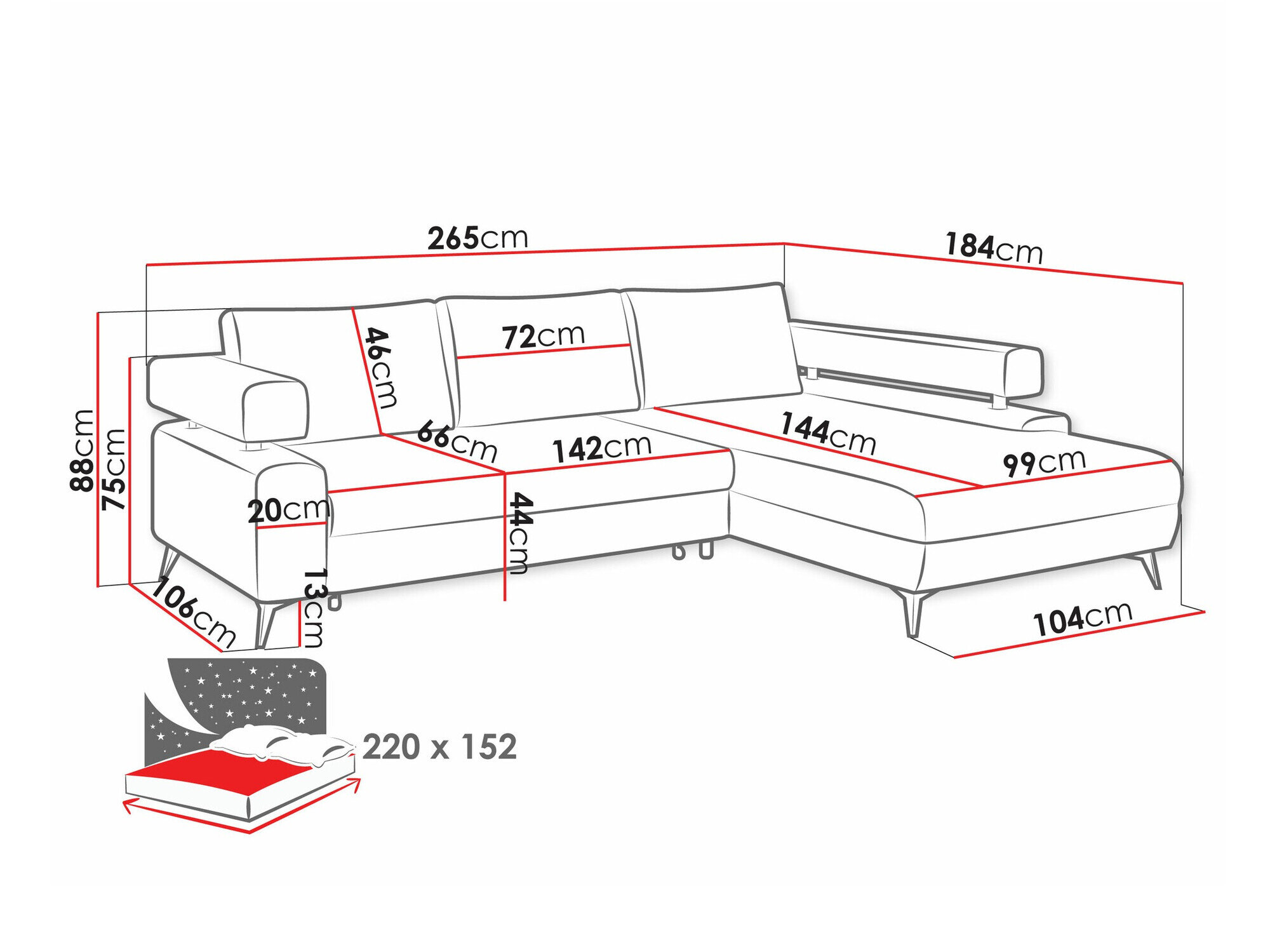 Hjørnesofa Lincoln 199 (Primo 05)