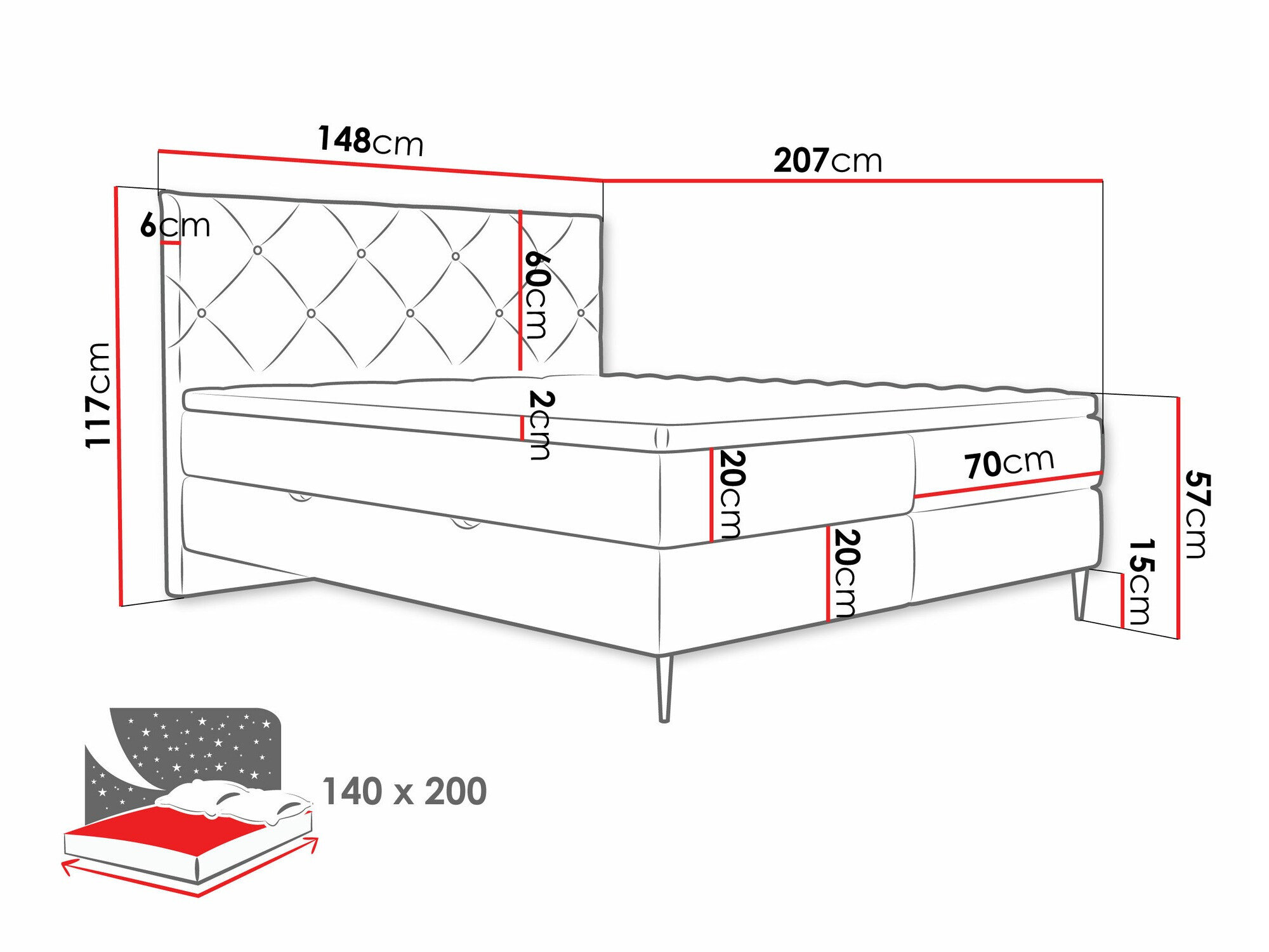 Kontinentalseng ComfiDream 192 (Verita 52)