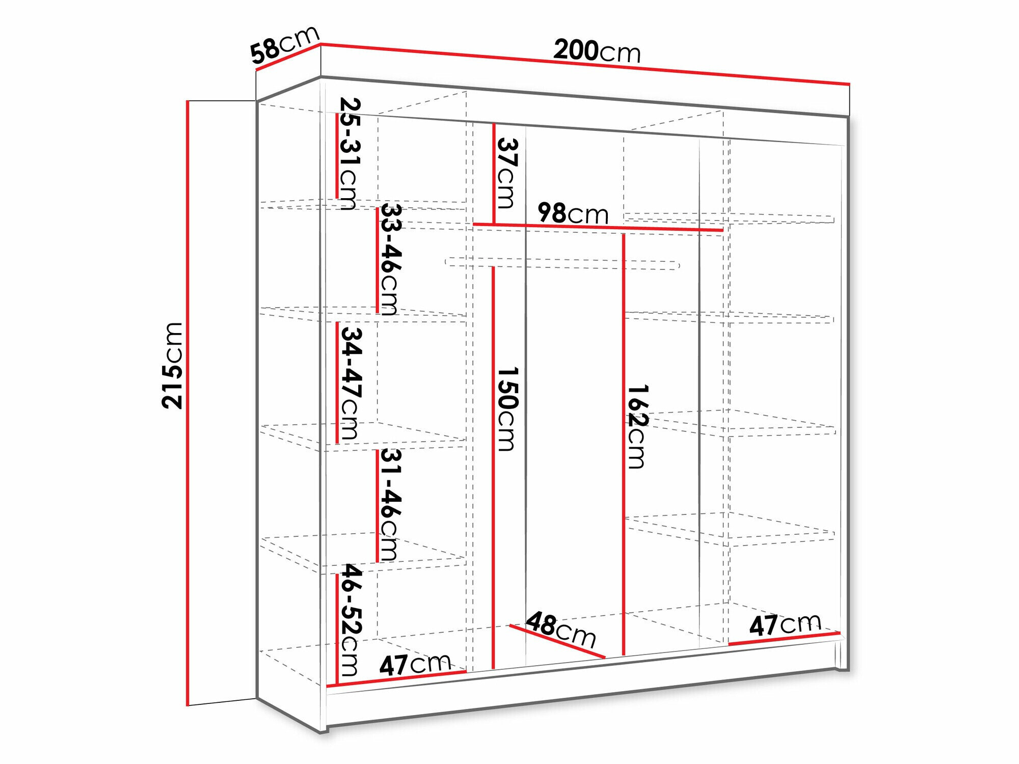 Garderobeskab Closico 159 (Kashmir)