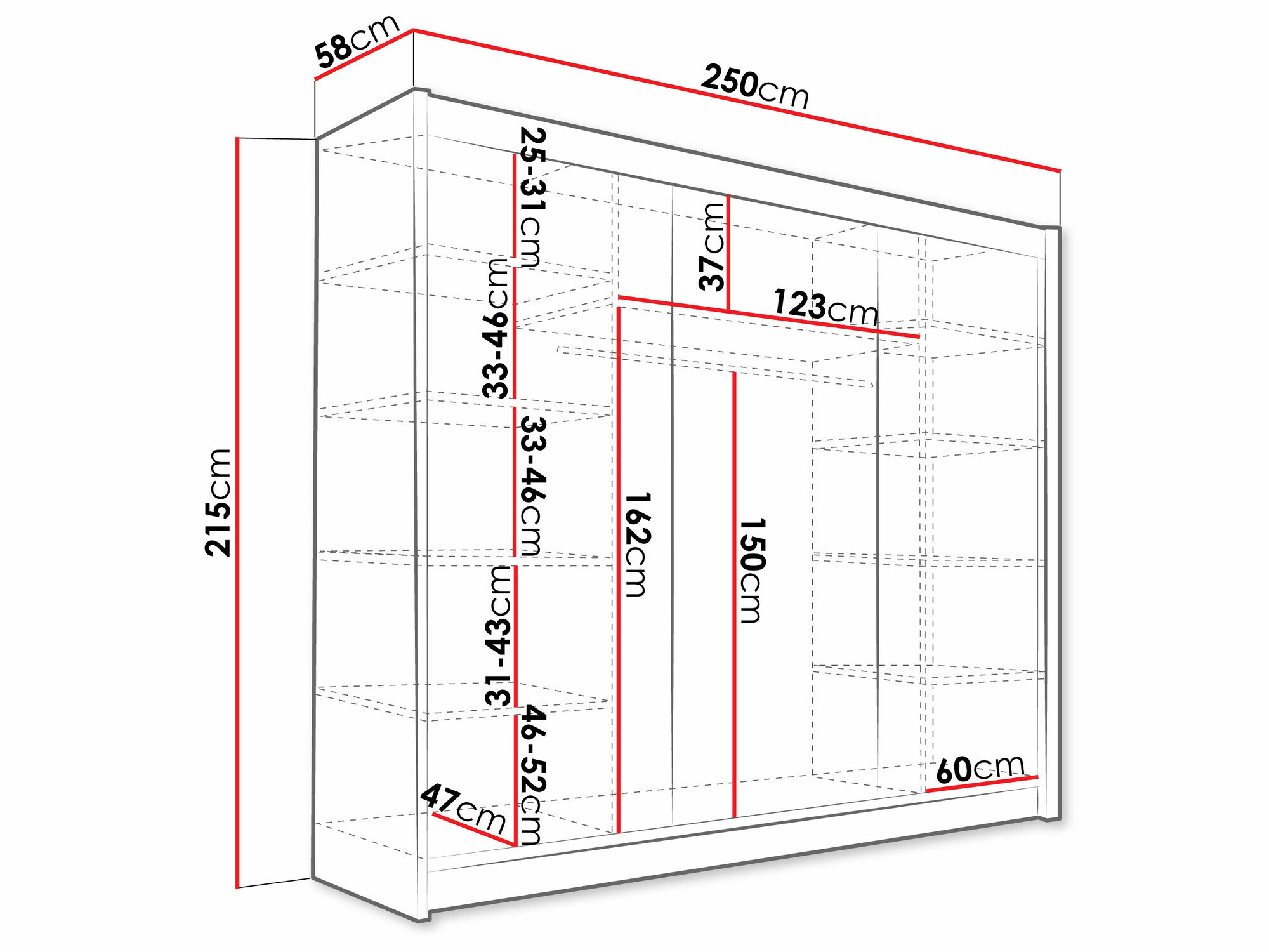 Garderobeskab Closico 131 (Kashmir)