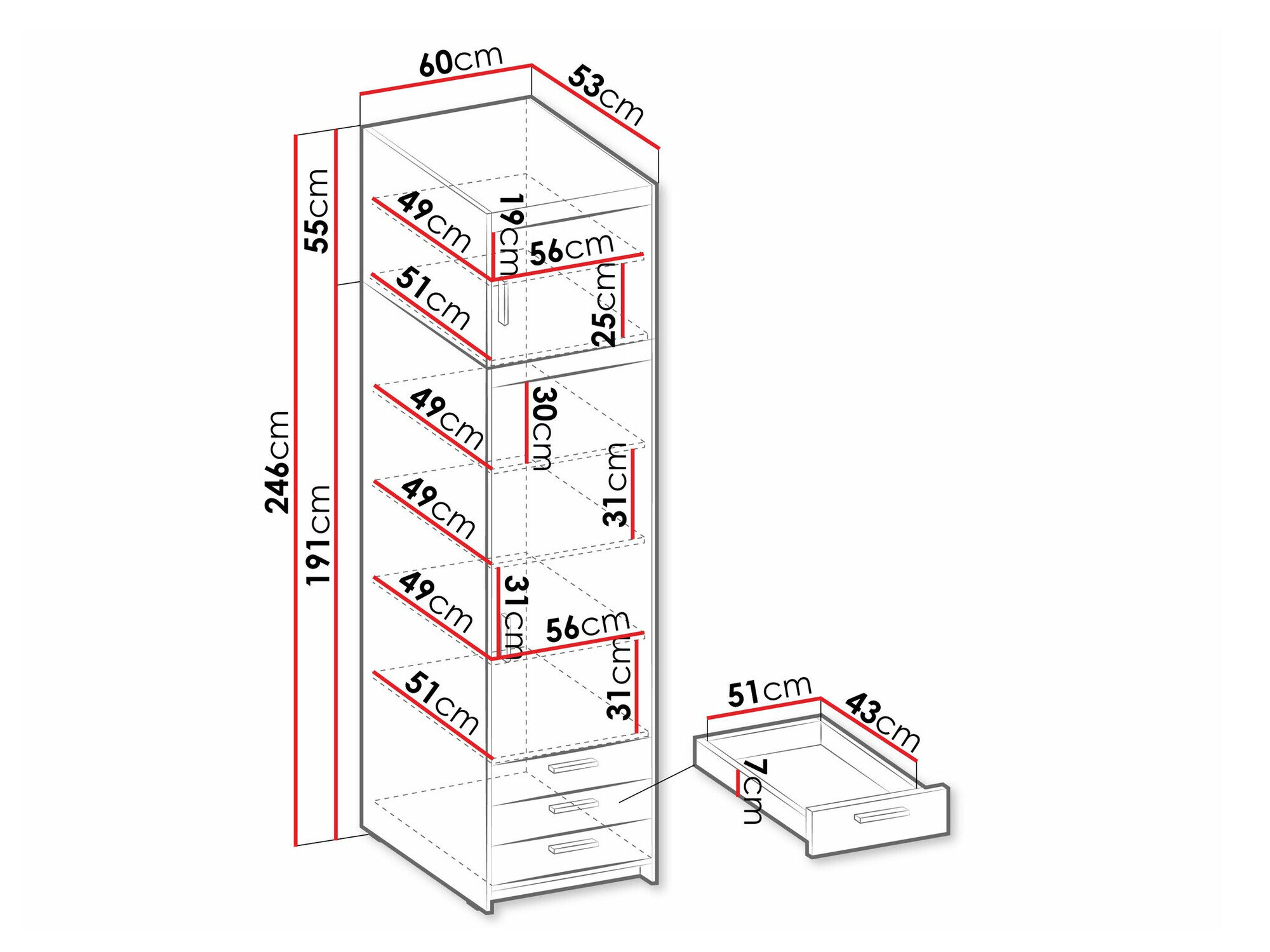 Reol Novduni 111 (Hvid)