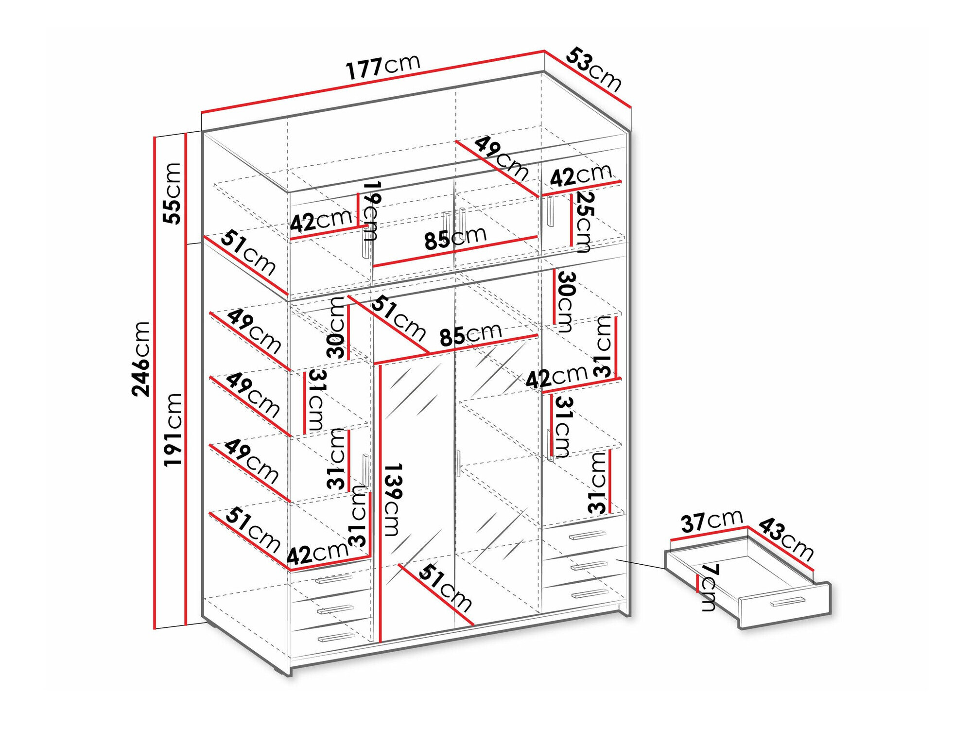 Garderobeskab Novduni 120 (Sonoma eg)