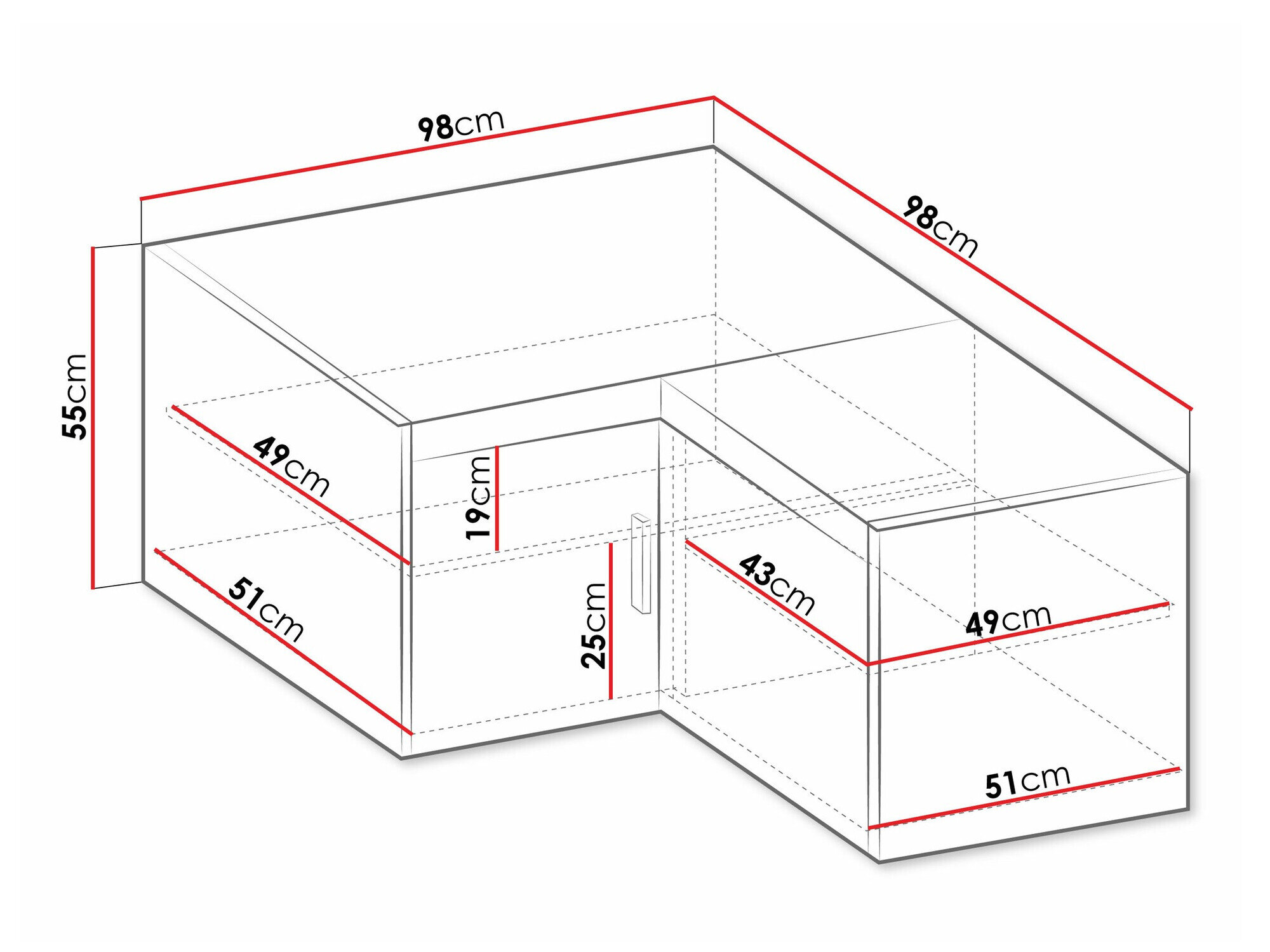 Hjørneskab Novduni 118 (Hvid)