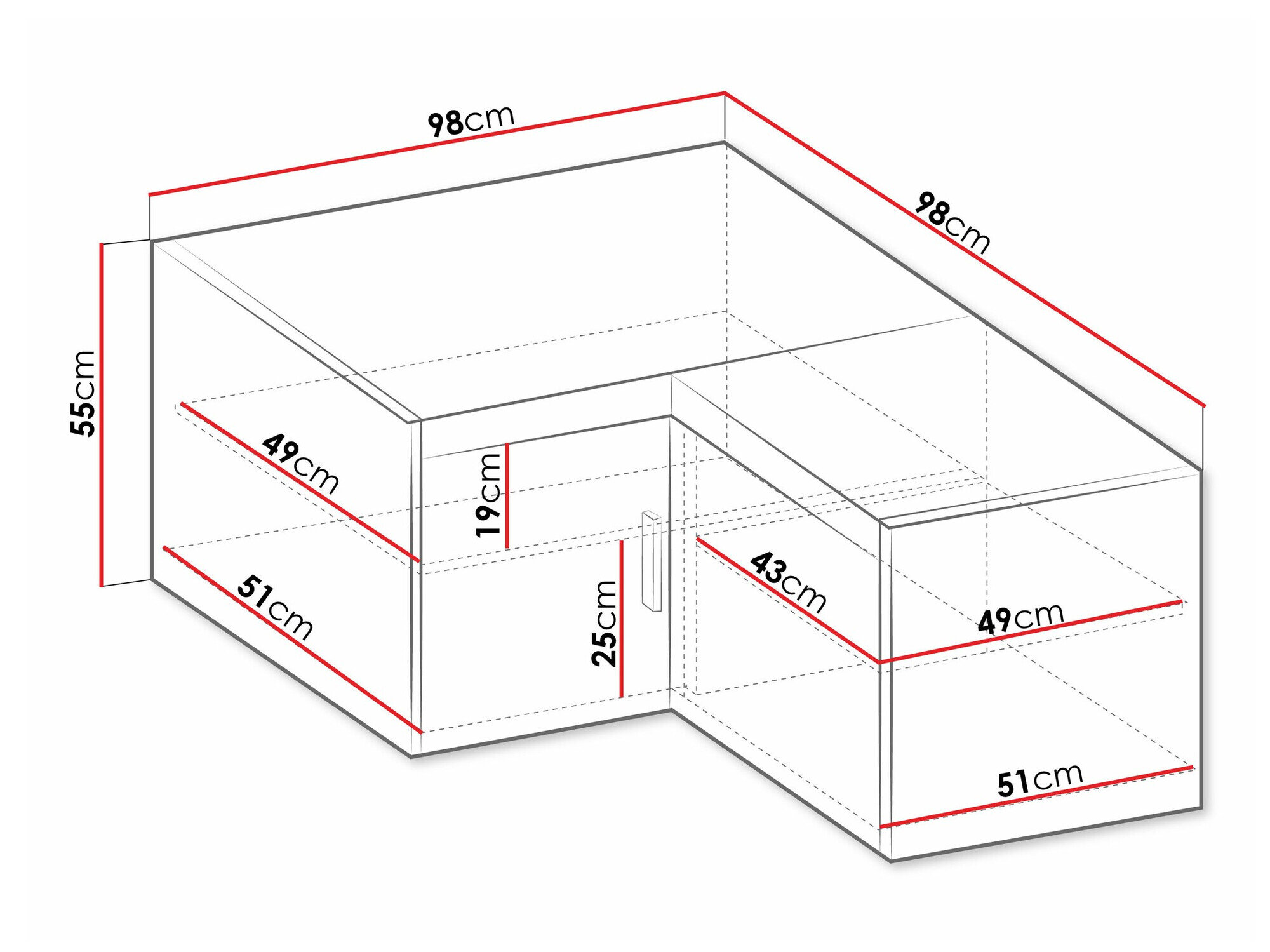 Hjørneskab Novduni 118 (Lefkas eg)