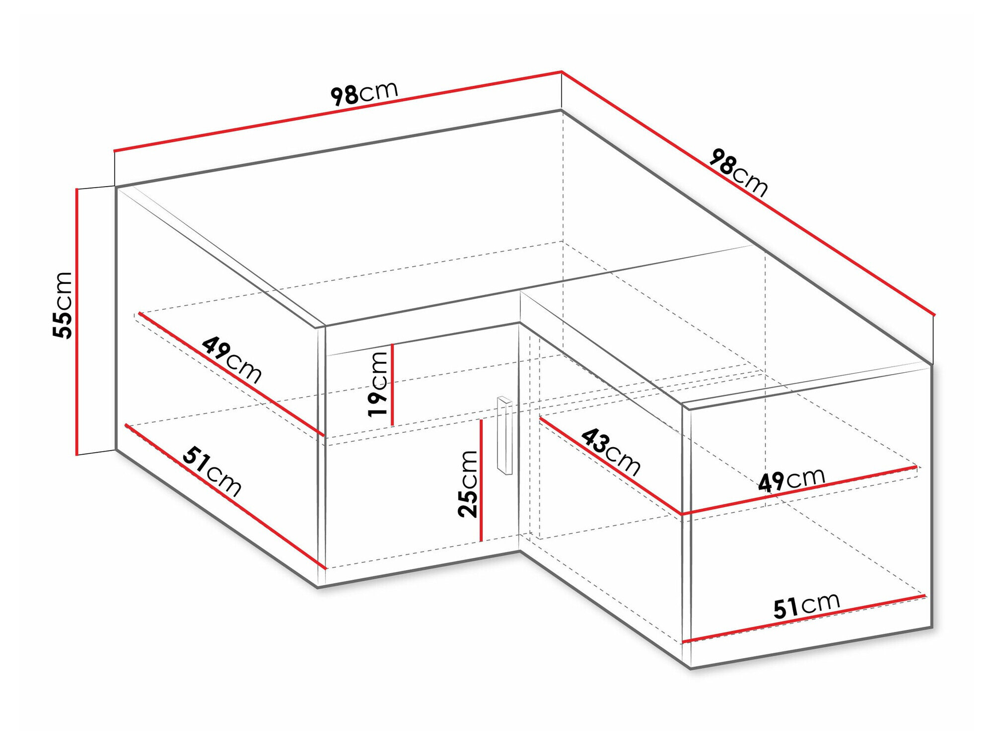 Hjørneskab Novduni 118 (Sonoma eg)