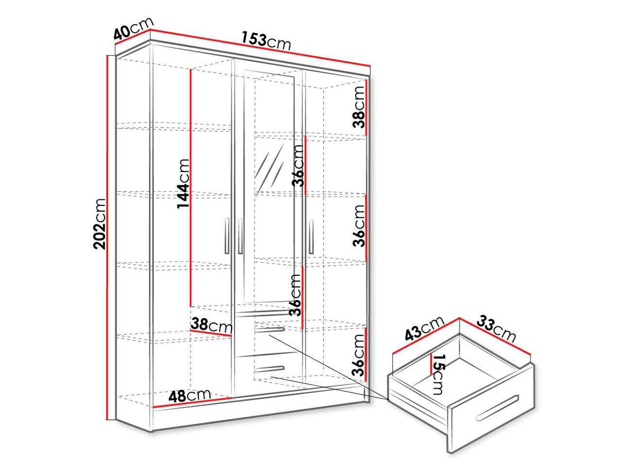 Garderobeskab Comfivo Romtea 103