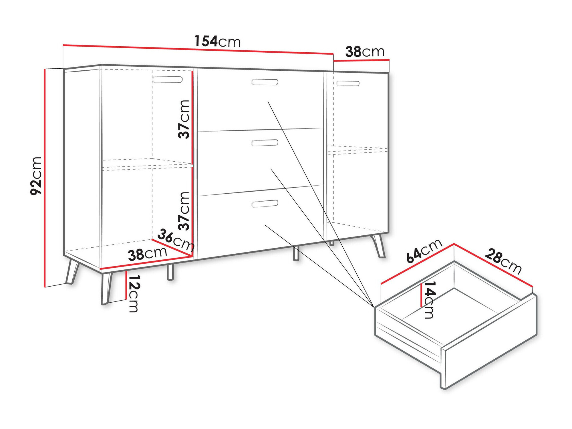 Kommode Comfivo Teslomo 109 (Kashmir + Blank kashmir)