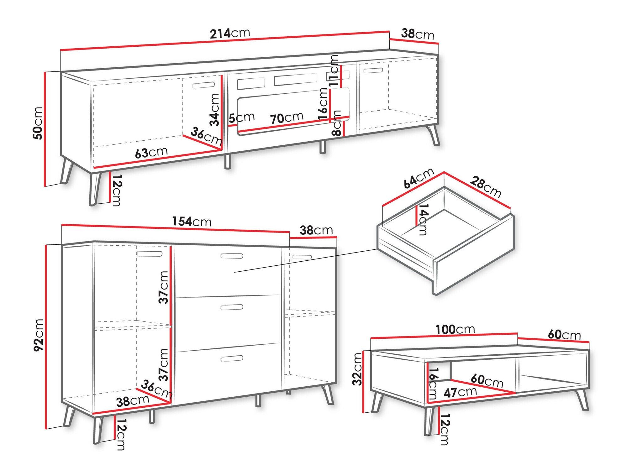 Stuemøbelsæt Comfivo Teslomo 115 (Kashmir + Blank kashmir)