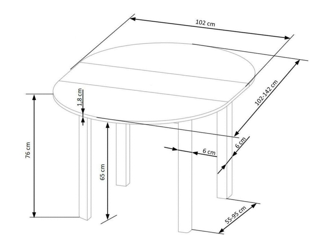 Bord Houston 961 (Artisan eg + Sort)