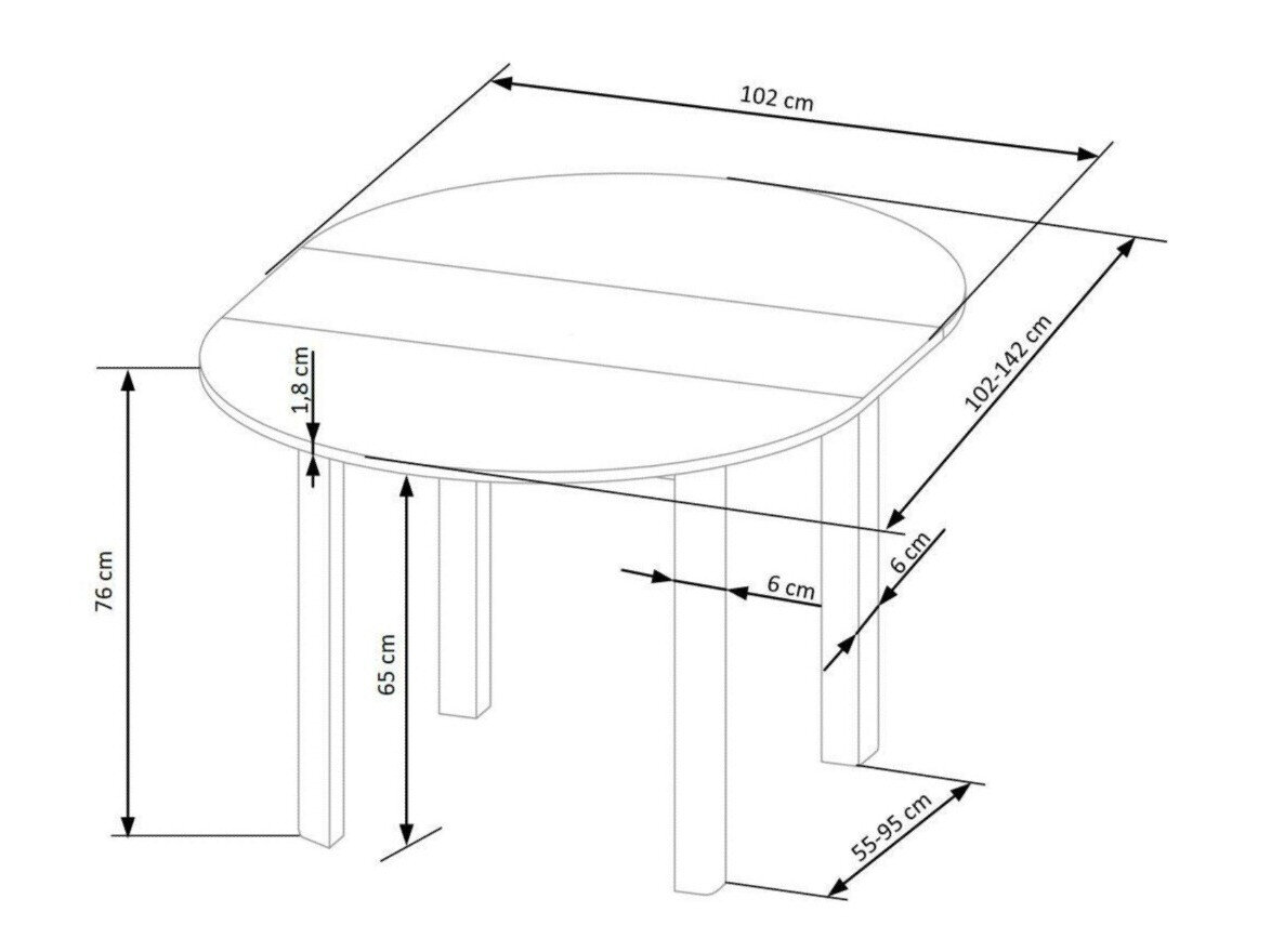 Bord Houston 961 (Craft egetræ + Hvid)
