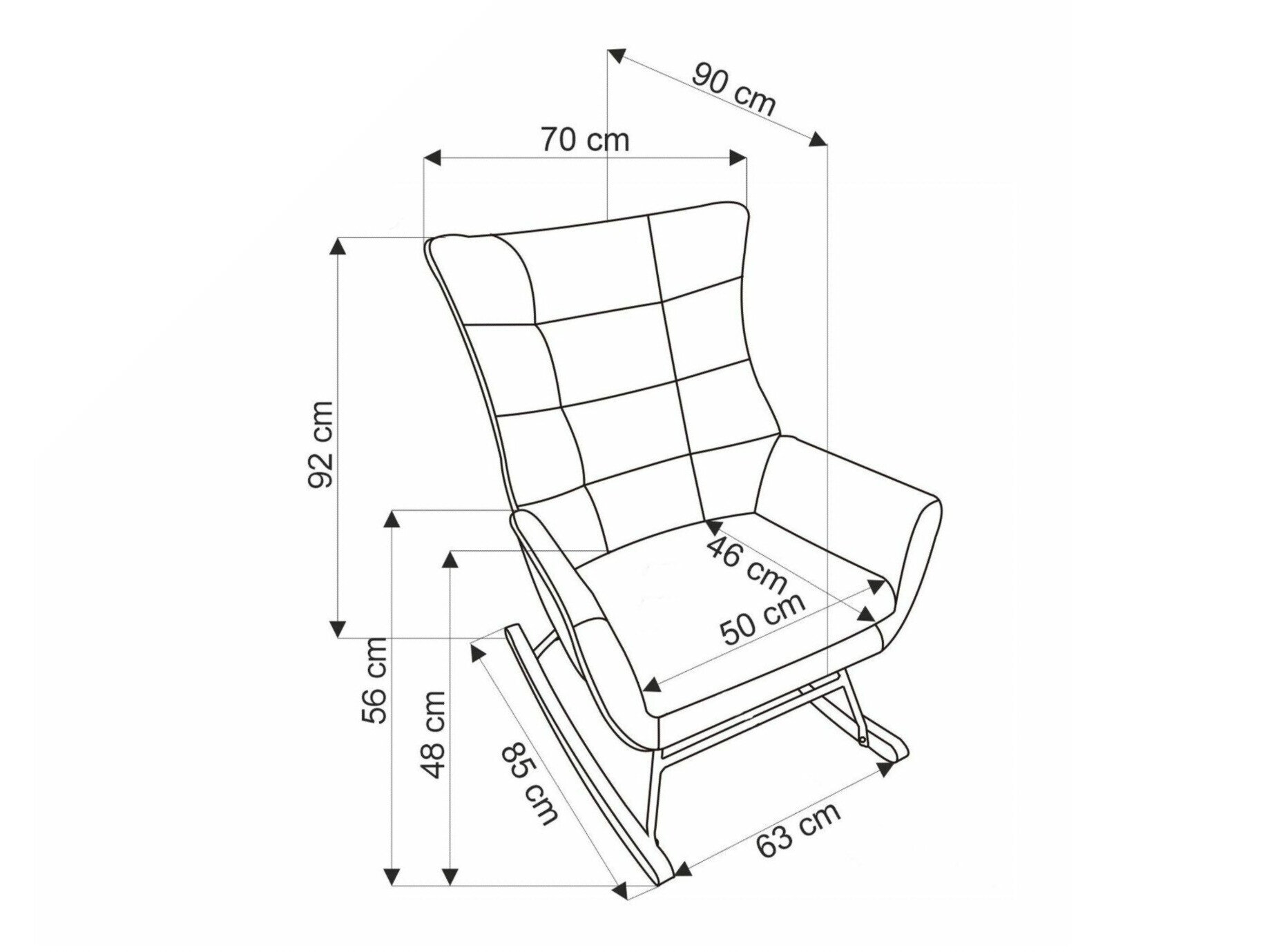 Gyngestol Houston 1863 (Sort)
