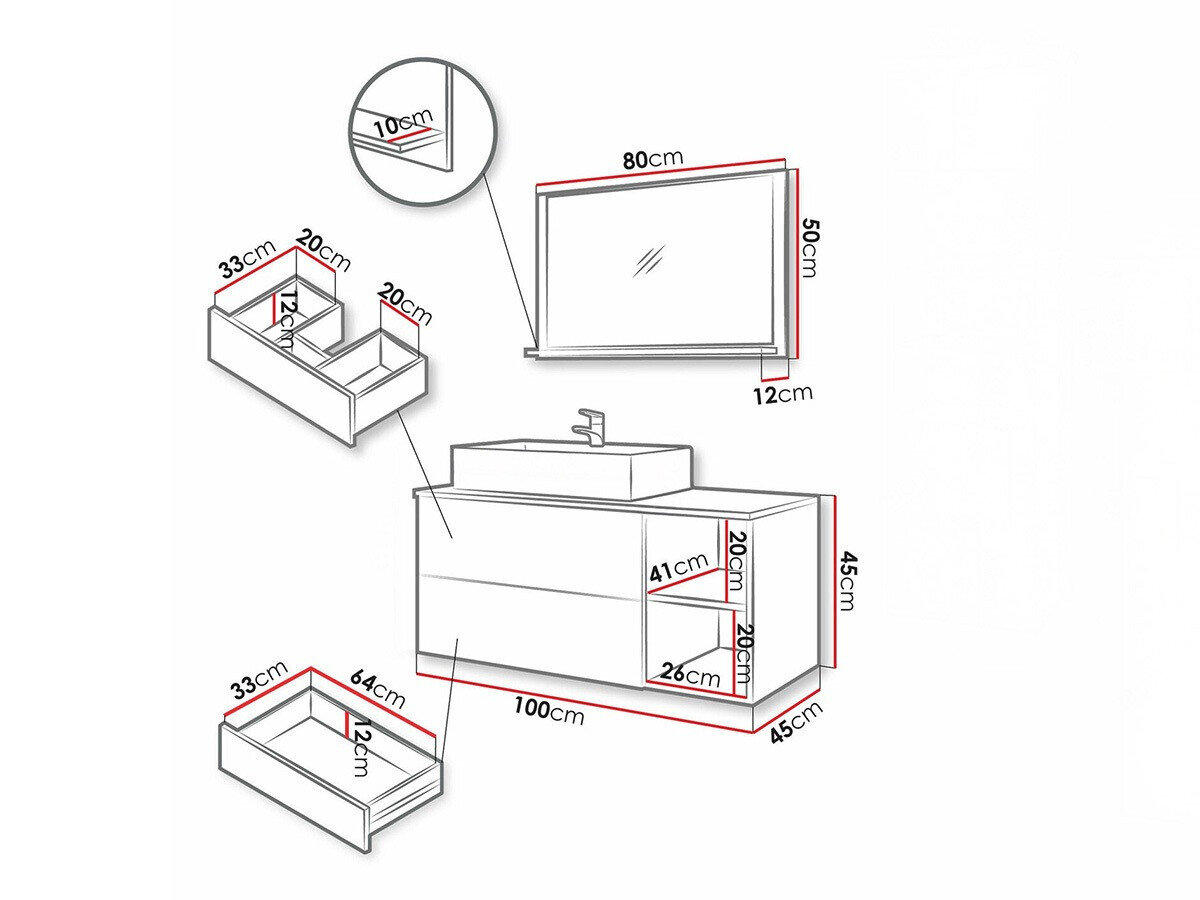 Badeværelsessæt Ophruvi 103 (Hvid)