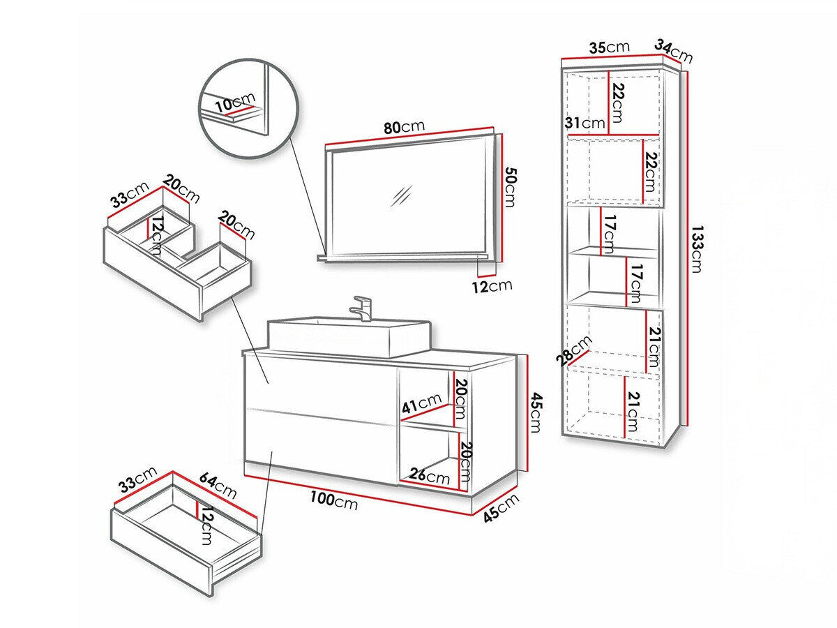 Badeværelsessæt Ophruvi 104 (Valnød)