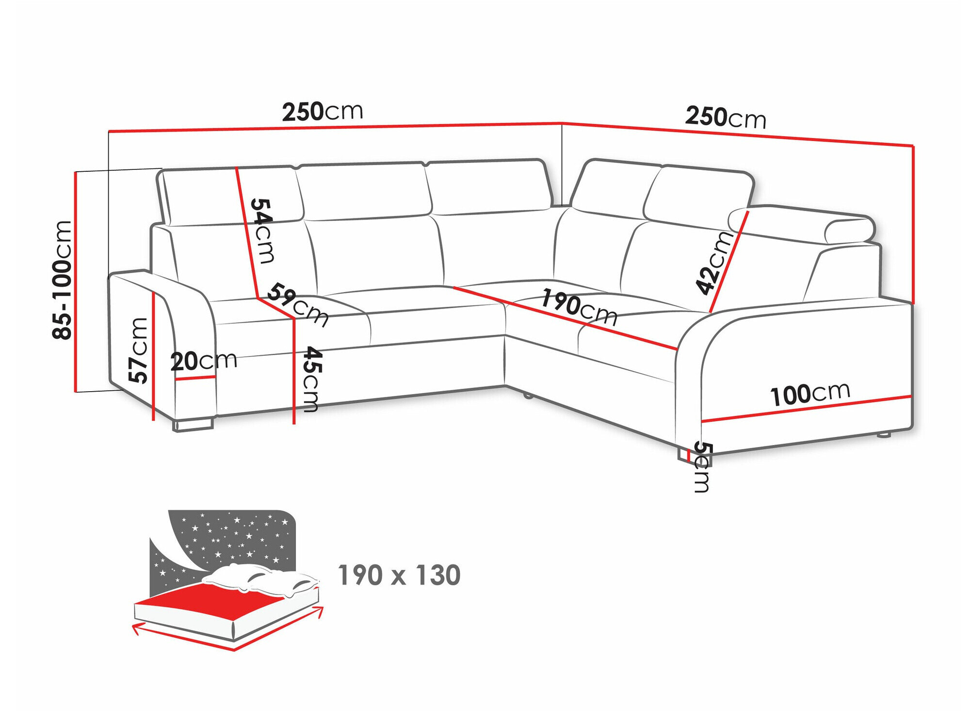 Hjørnesofa Etrcala 101 (Crown 2)