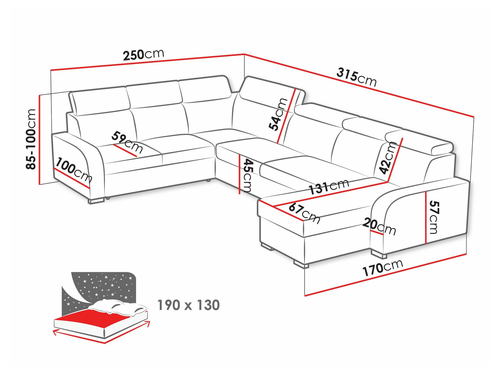 Hjørnesofa Etrcala 110 (Crown 2)