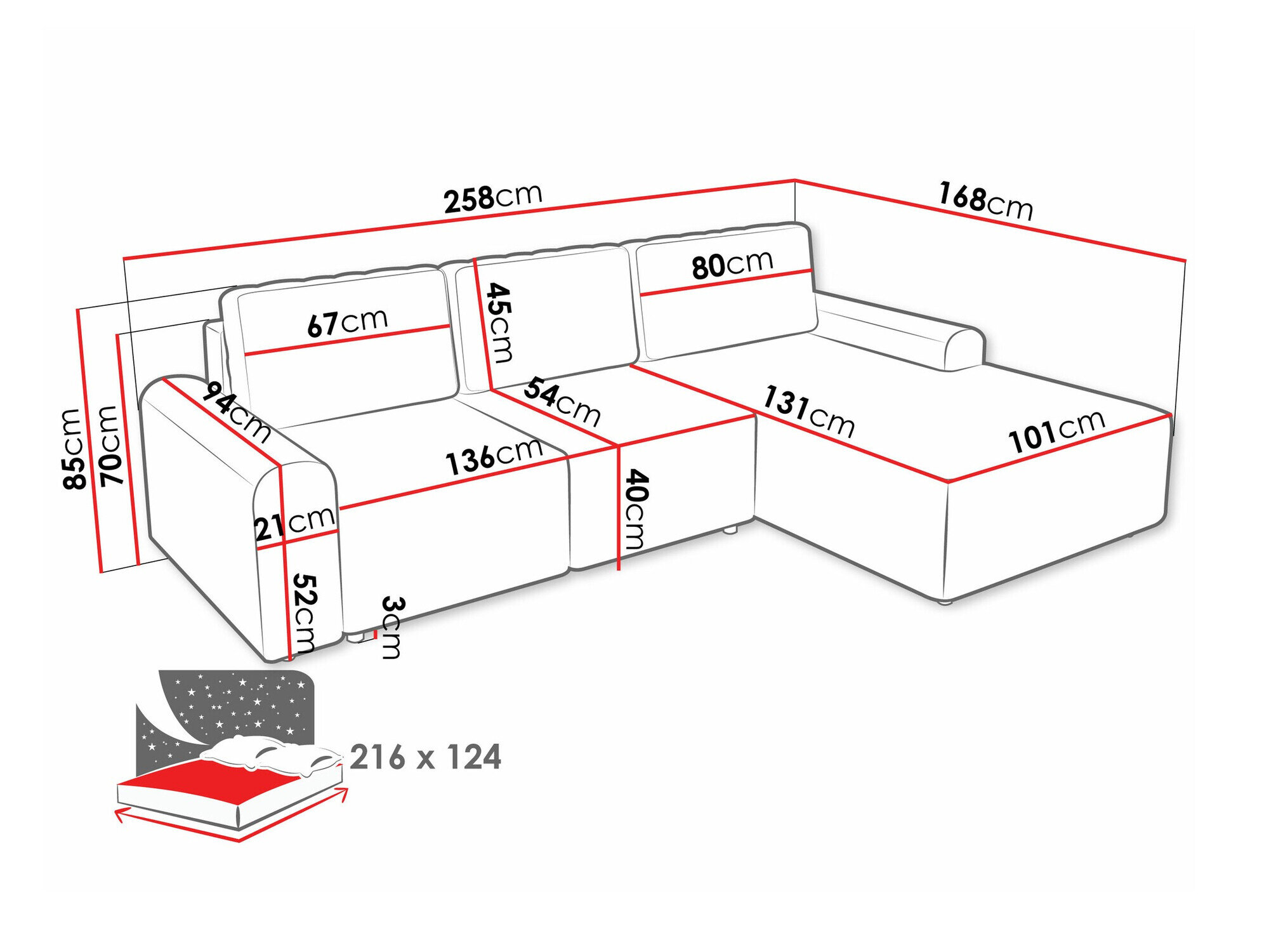 Hjørnesofa Stonecrest 105 (Sierra 744)