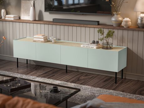 TV-bord Melbela 107 (Lys oliventræ + Egetræ)