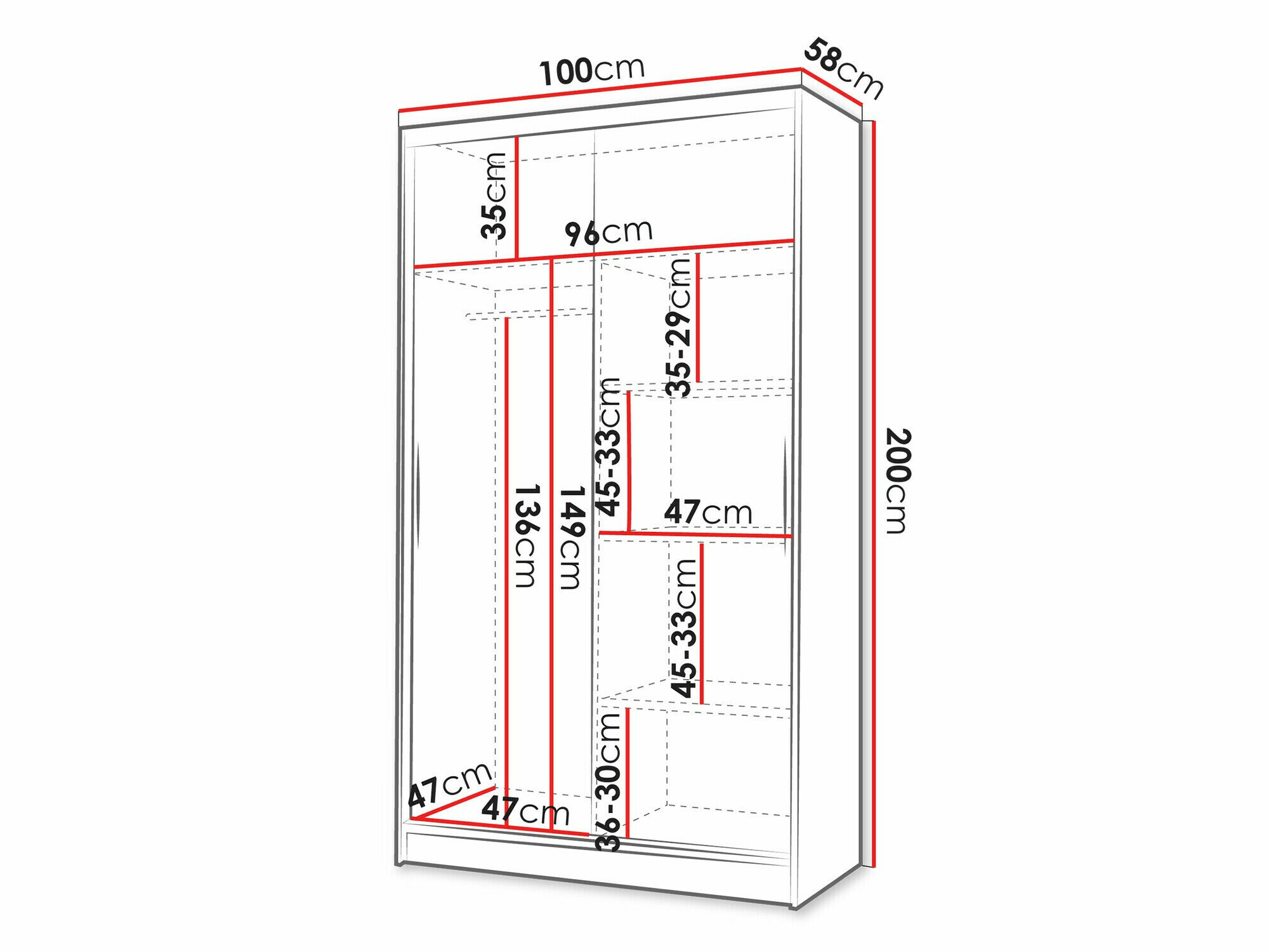 Garderobeskab Closico 166 (Kashmir)