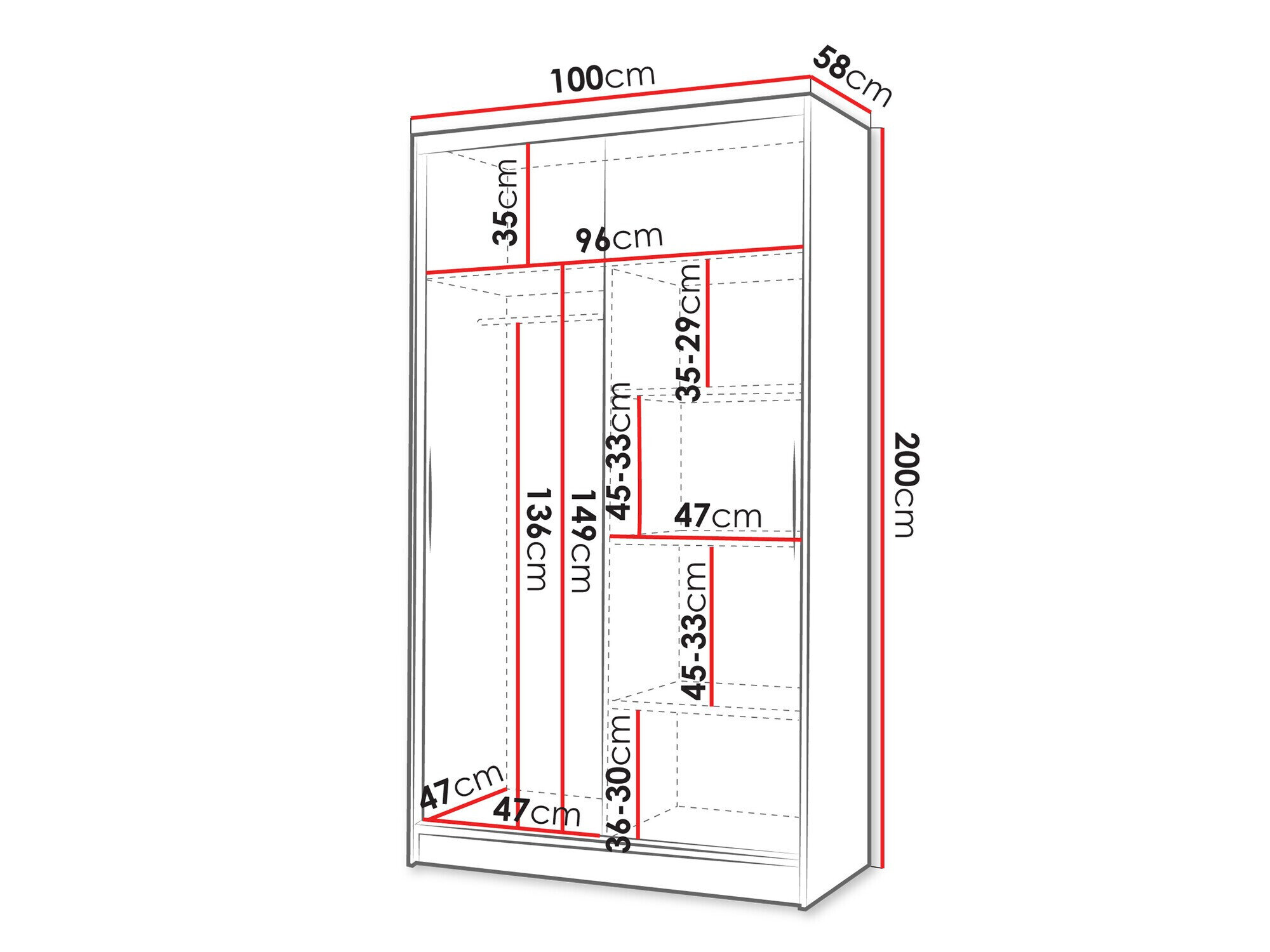 Garderobeskab Closico 168 (Kashmir)