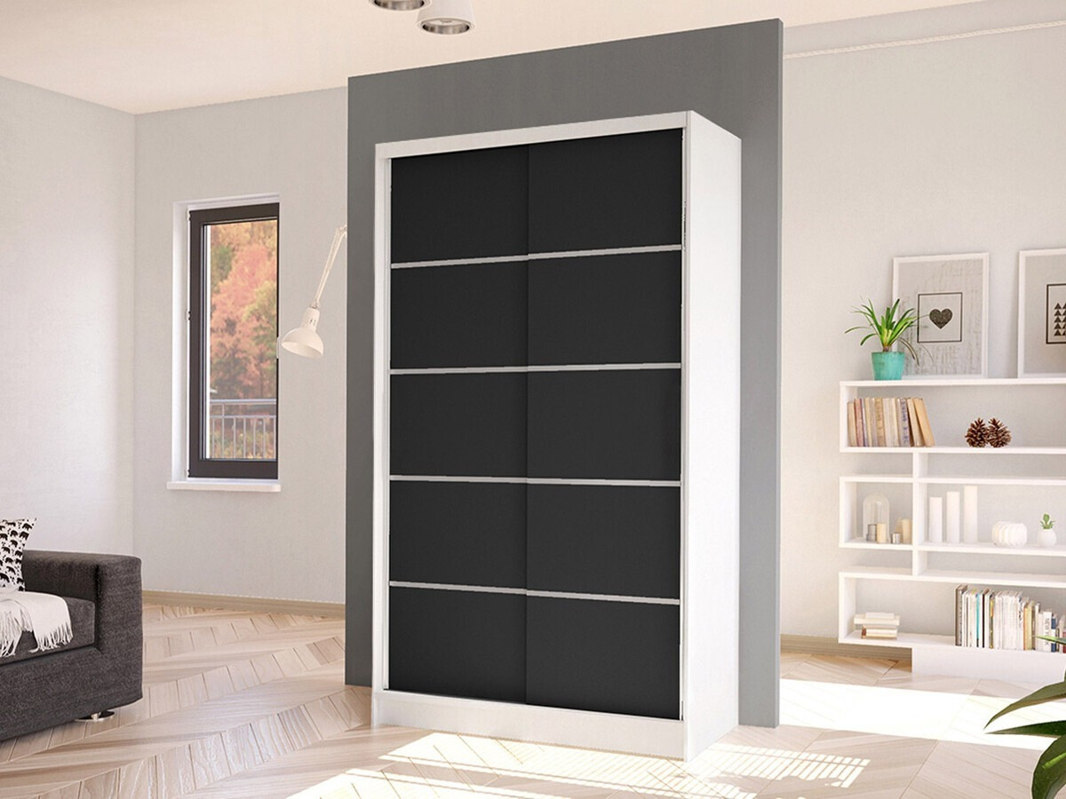 Garderobeskab Closico Fractor IV (Hvid + Sort)