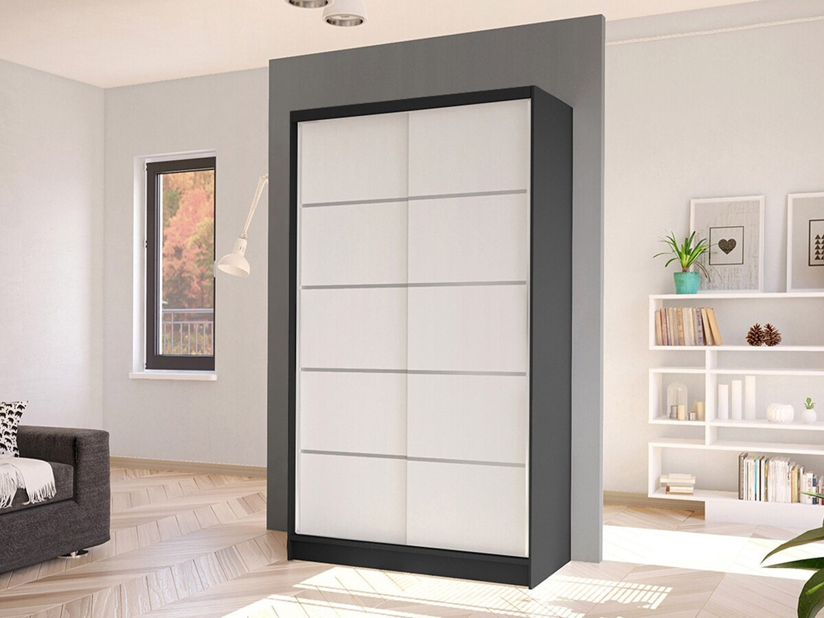 Garderobeskab Closico Fractor IV (Sort + Hvid)
