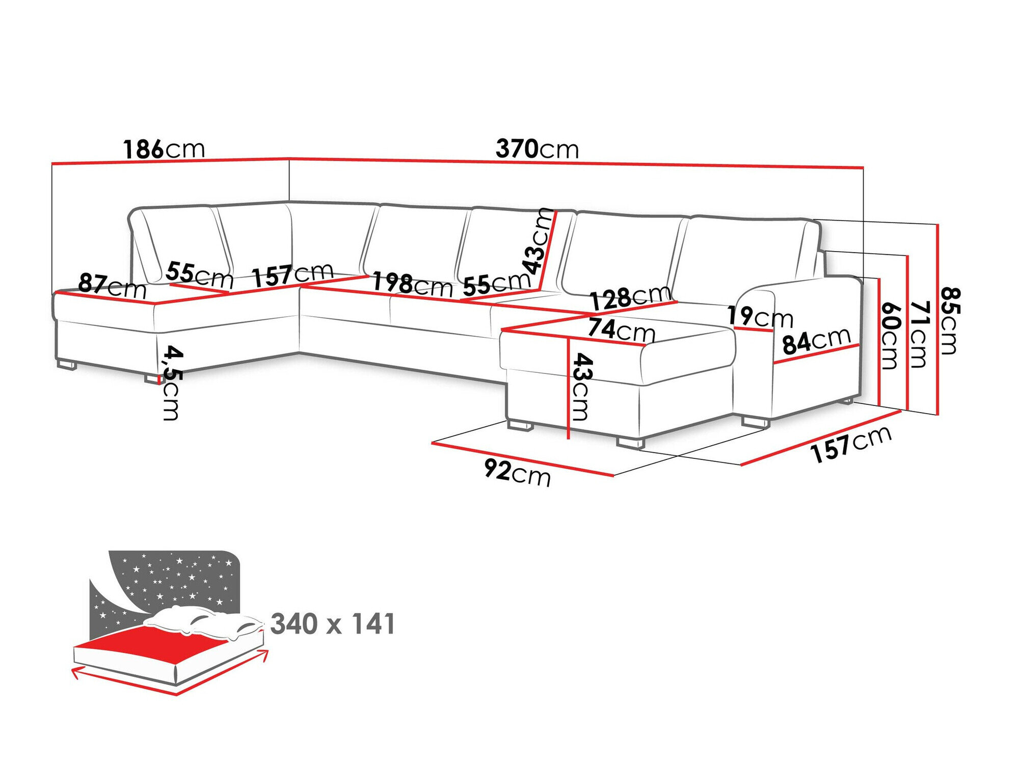 Hjørnesofa Comfivo 191 (Clara 215.02)