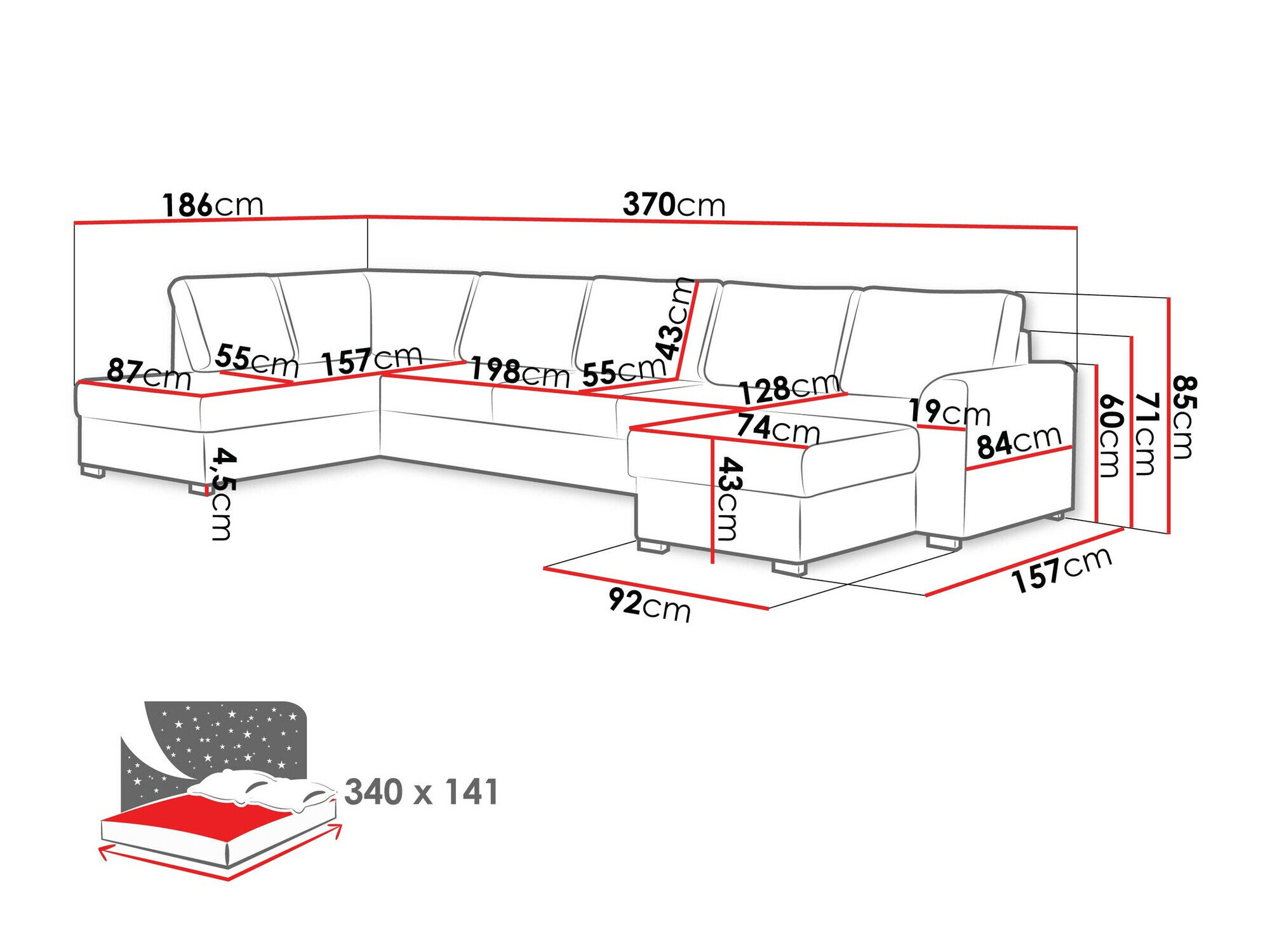 Hjørnesofa Comfivo 191 (Clara 215.10)
