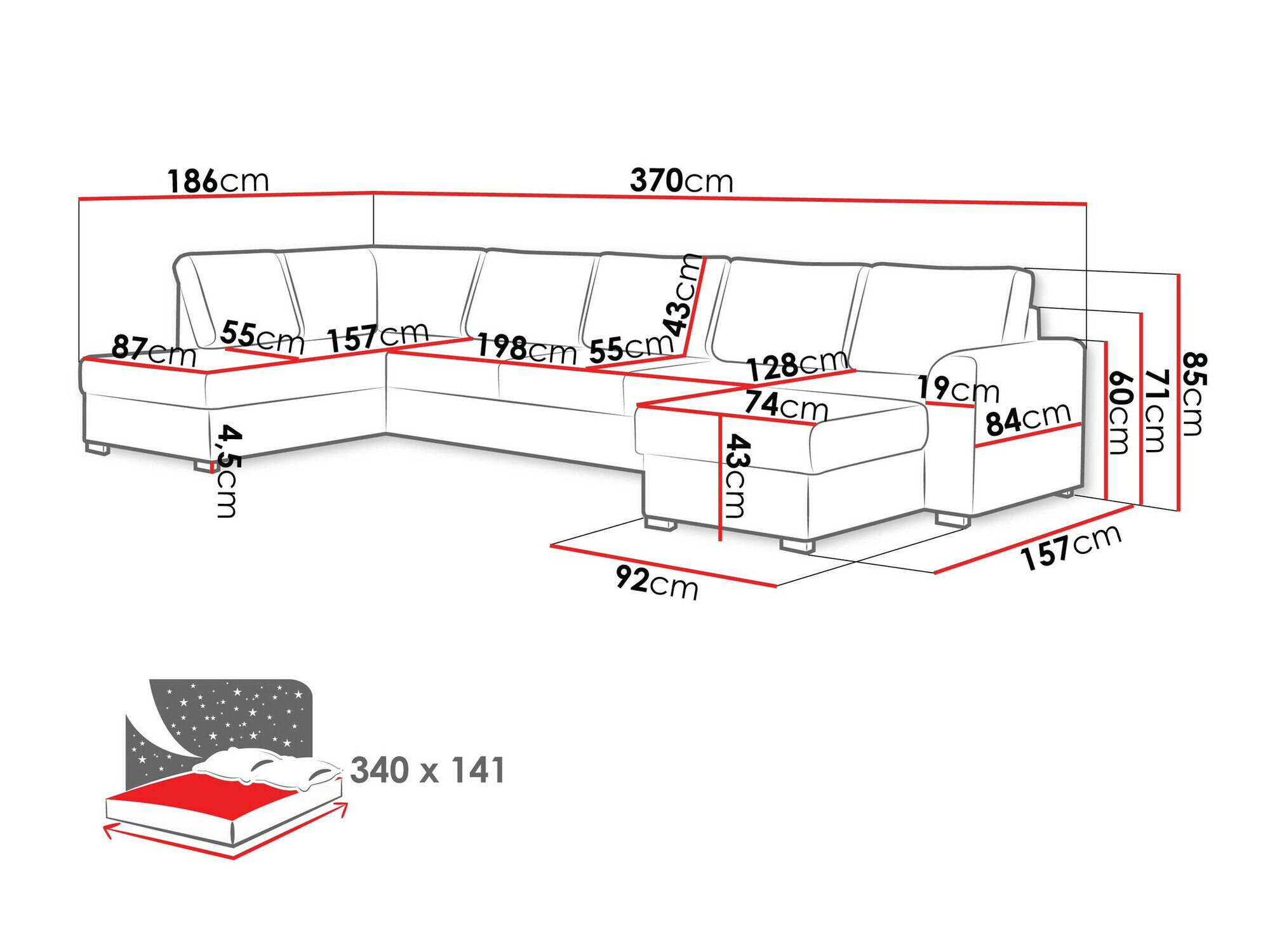 Hjørnesofa Comfivo 191 (Coral 45)