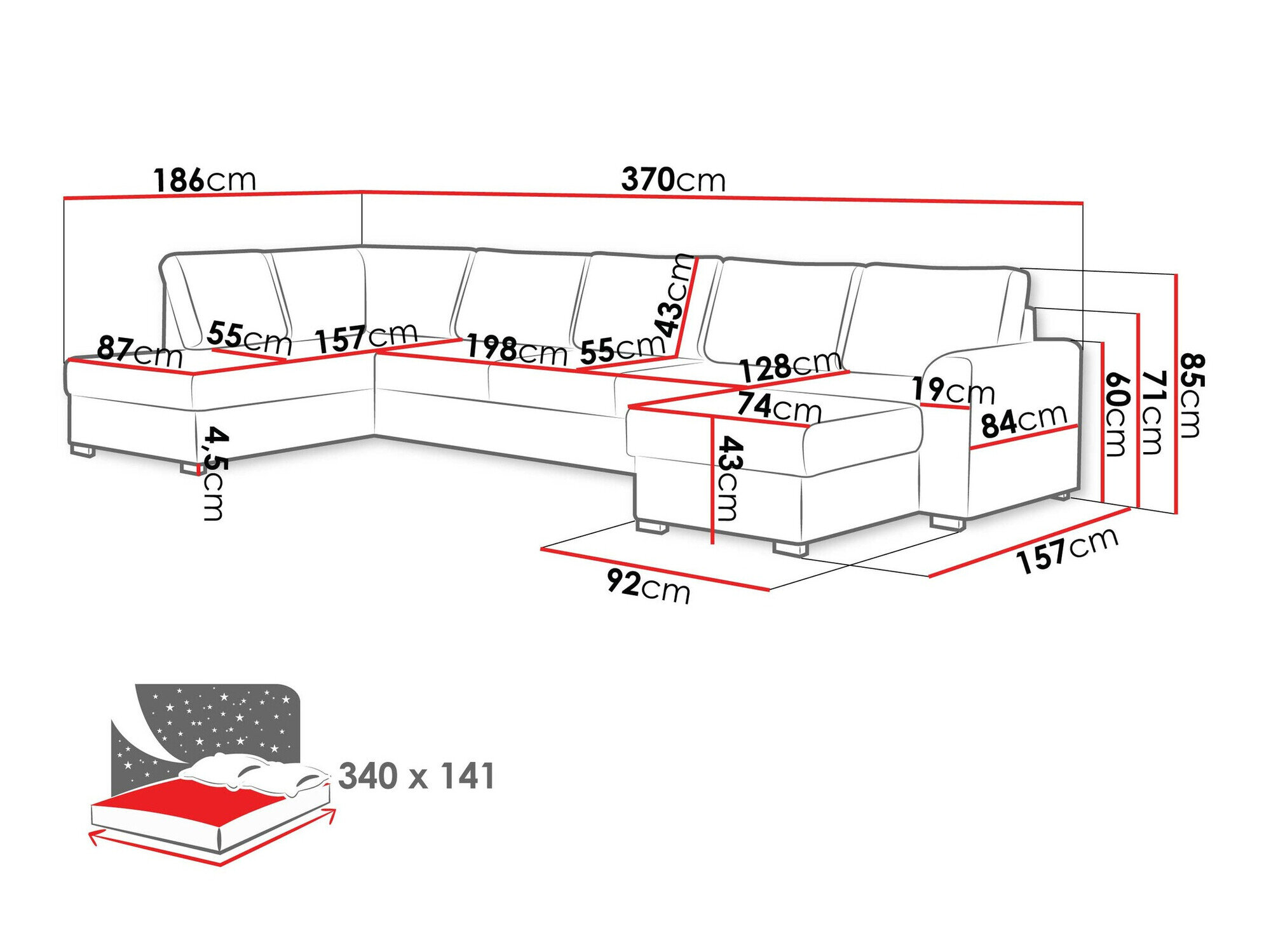 Hjørnesofa Comfivo 191 (Coral 55)