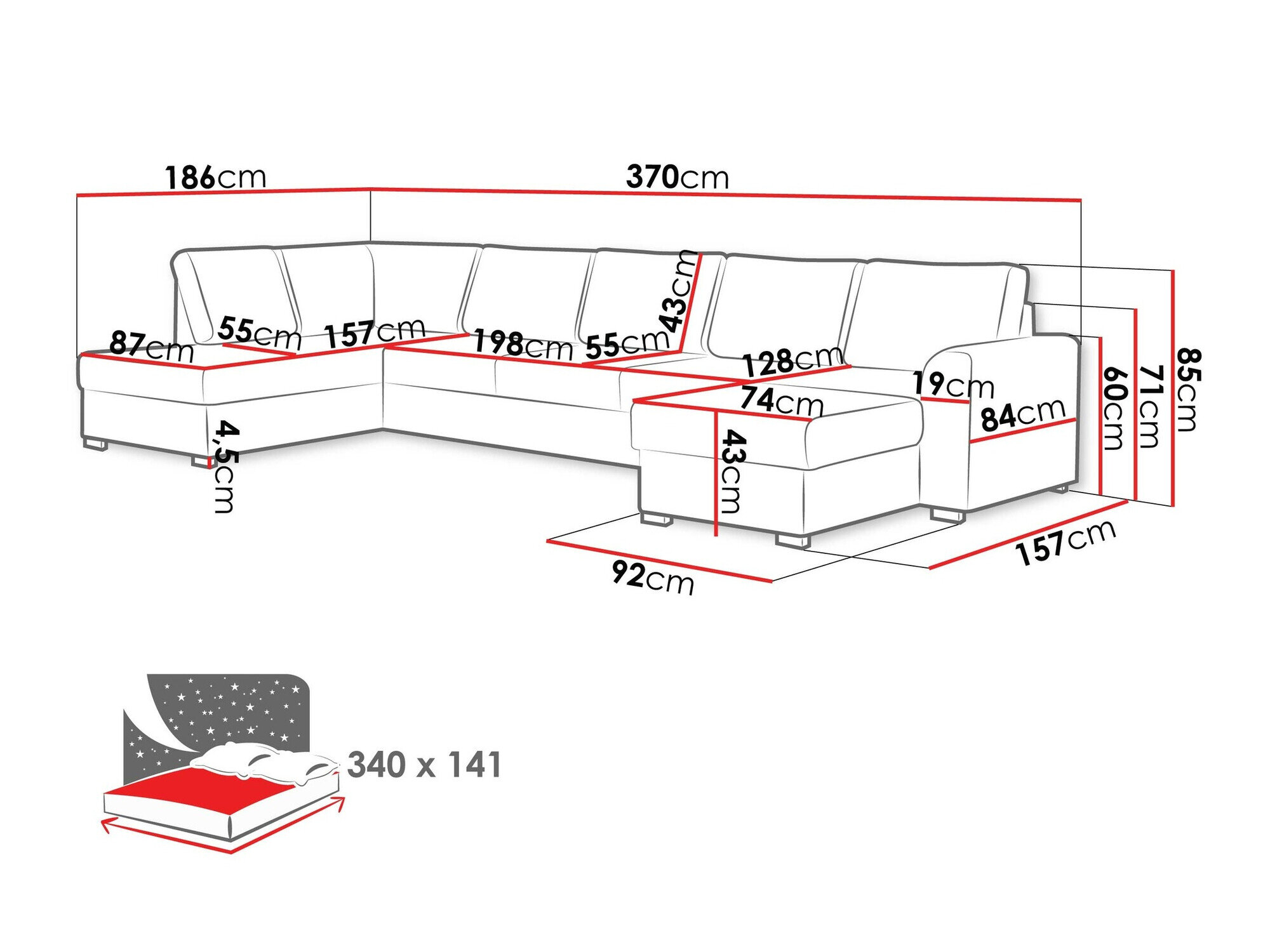 Hjørnesofa Comfivo 191 (Flow 06)